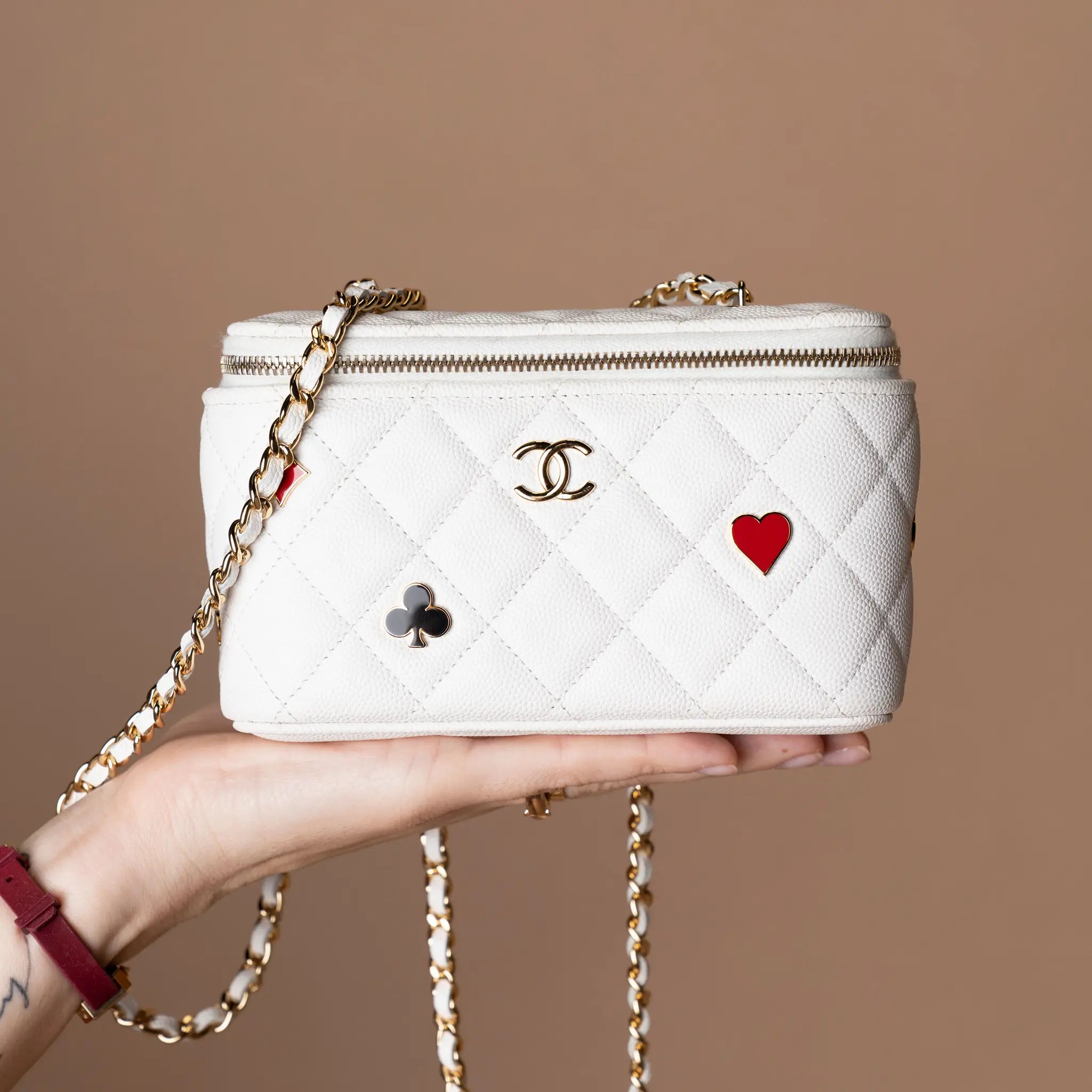 Chanel Caviar Coco Casino Vanity Case with chain — Featured Image