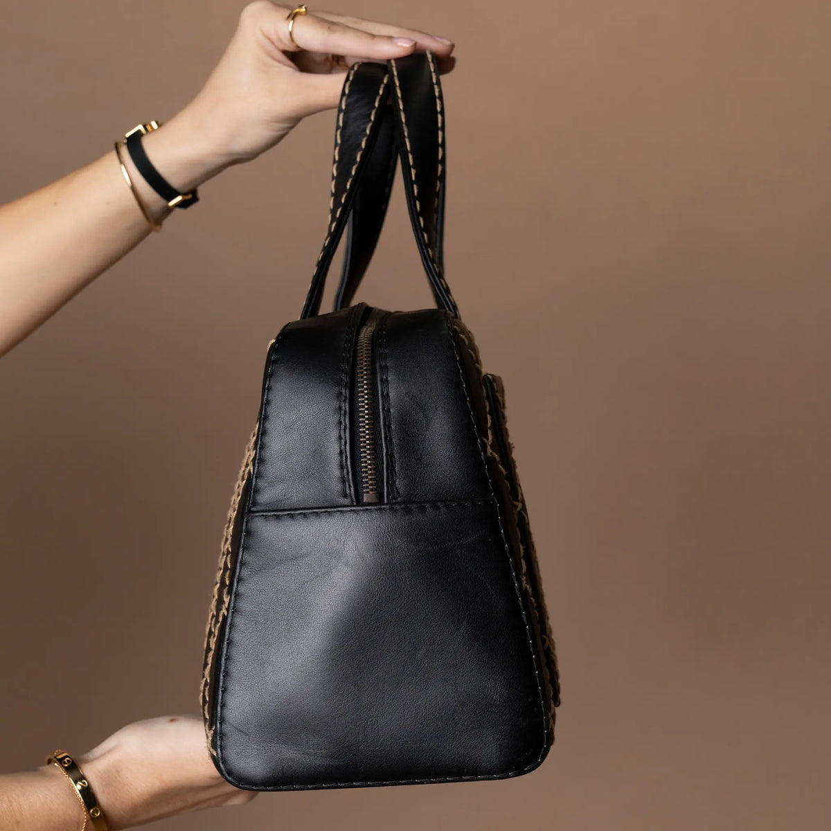 Chanel CC Calfskin Wild Stitch Handbag — Side Profile