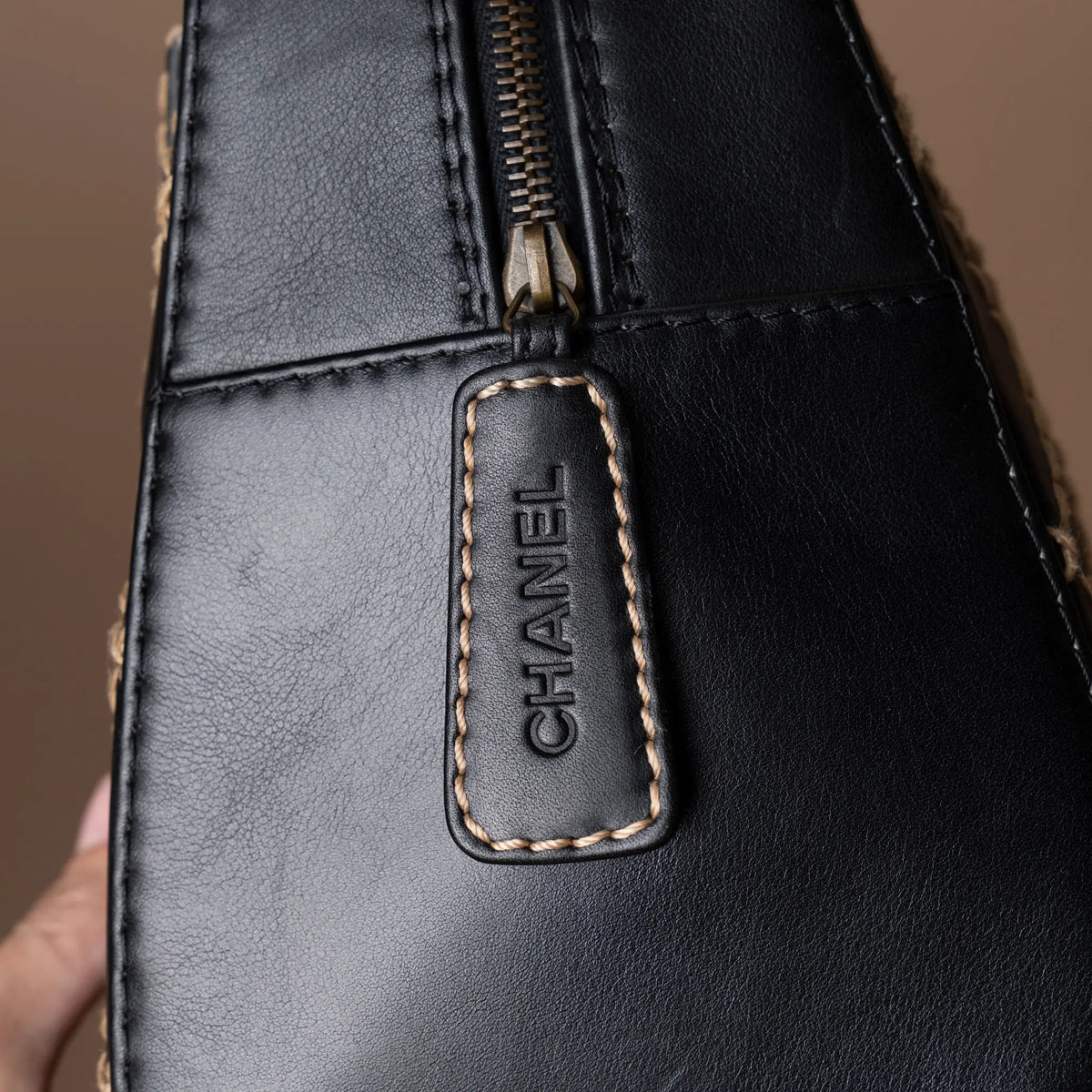 Chanel CC Calfskin Wild Stitch Handbag — Interior Detail