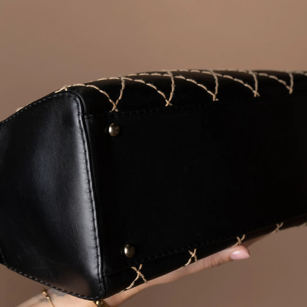 Chanel CC Calfskin Wild Stitch Handbag — Close-up Detail