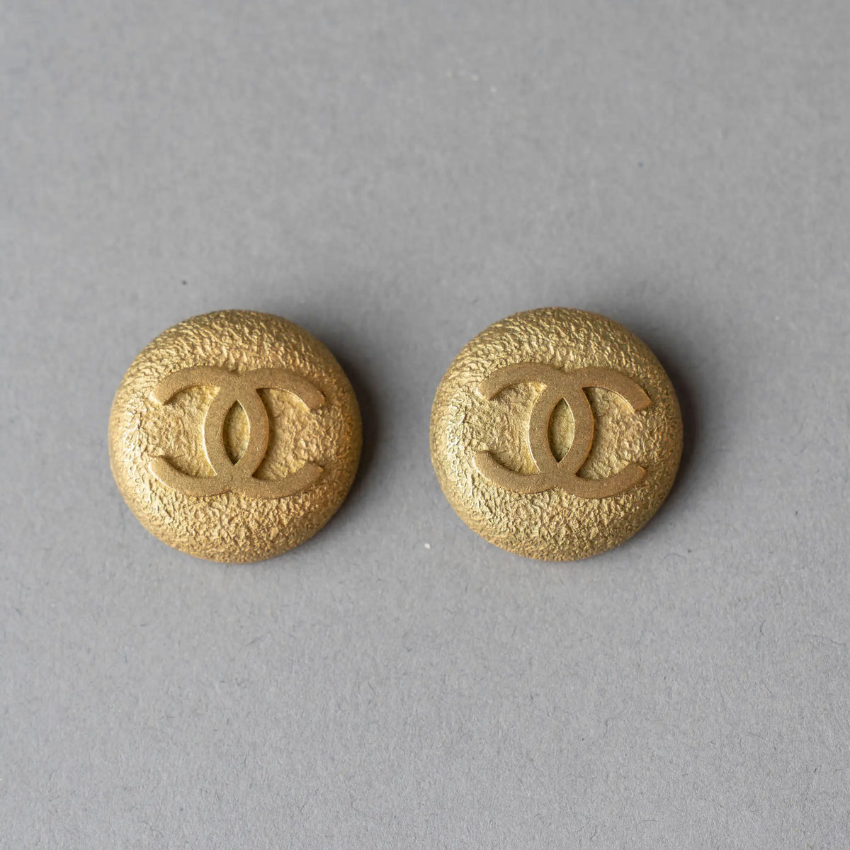 Chanel CC Gold Plated Round Clip On Earrings — Featured Image