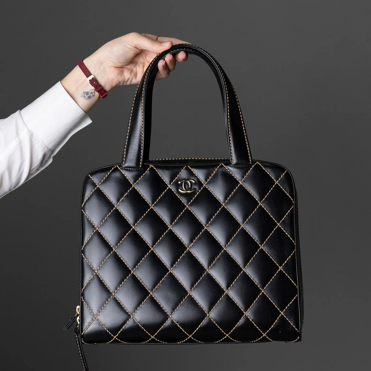 Chanel CC Lambskin Wild Stitch Handbag — Featured Image