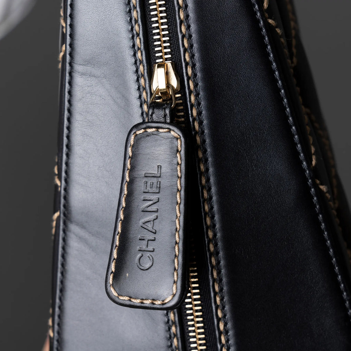 Chanel CC Lambskin Wild Stitch Handbag — Side Profile