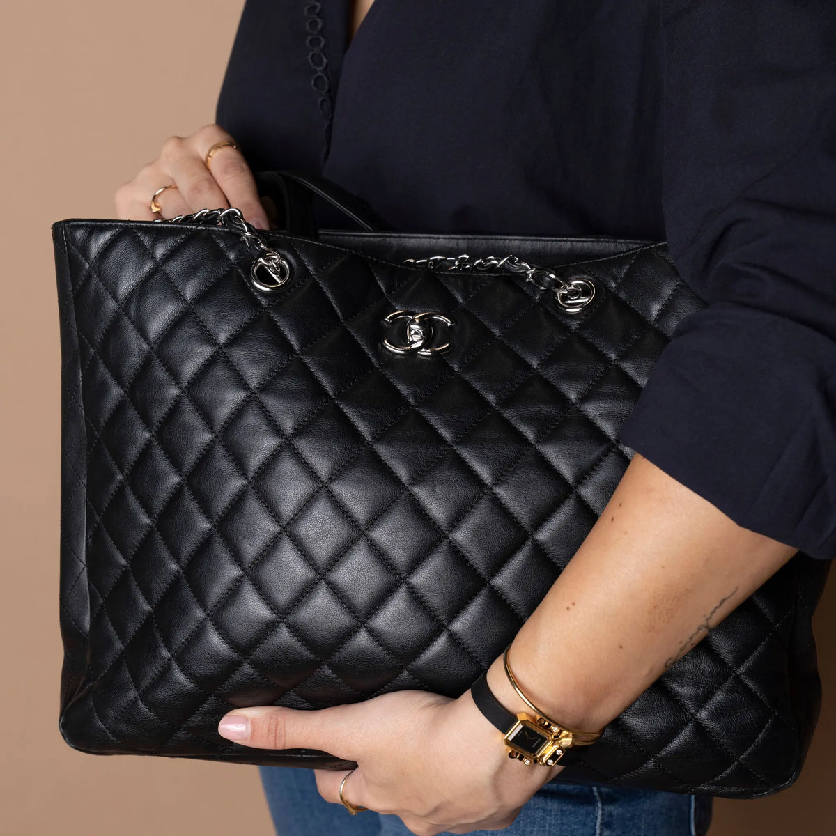 Chanel CC Large Shpping Tote Bag — Back View