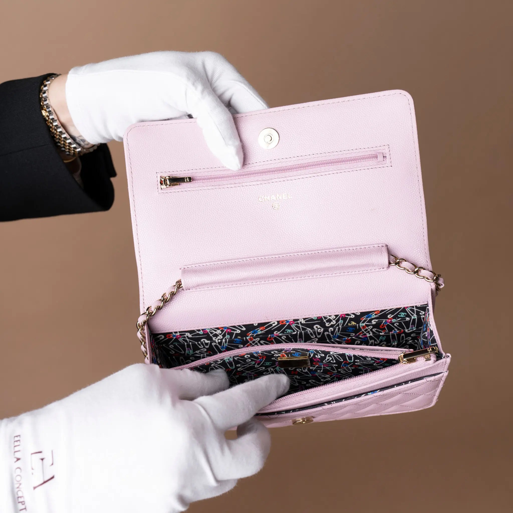 Chanel CC Quilted Caviar Wallet on Chain (P39) — Additional View