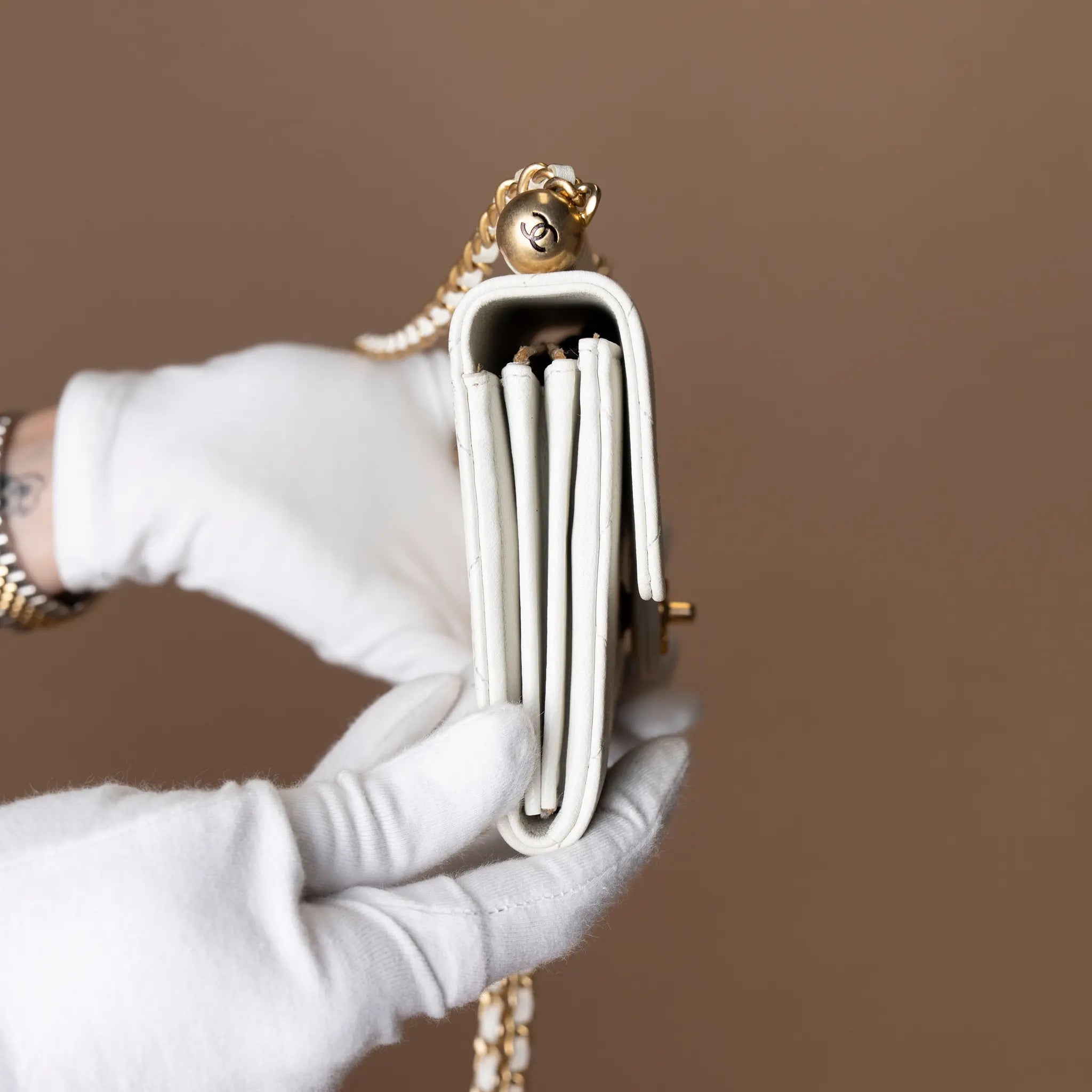 Chanel CC Quilted Goatskin Chic Pearls Wallet on Chain — Additional View