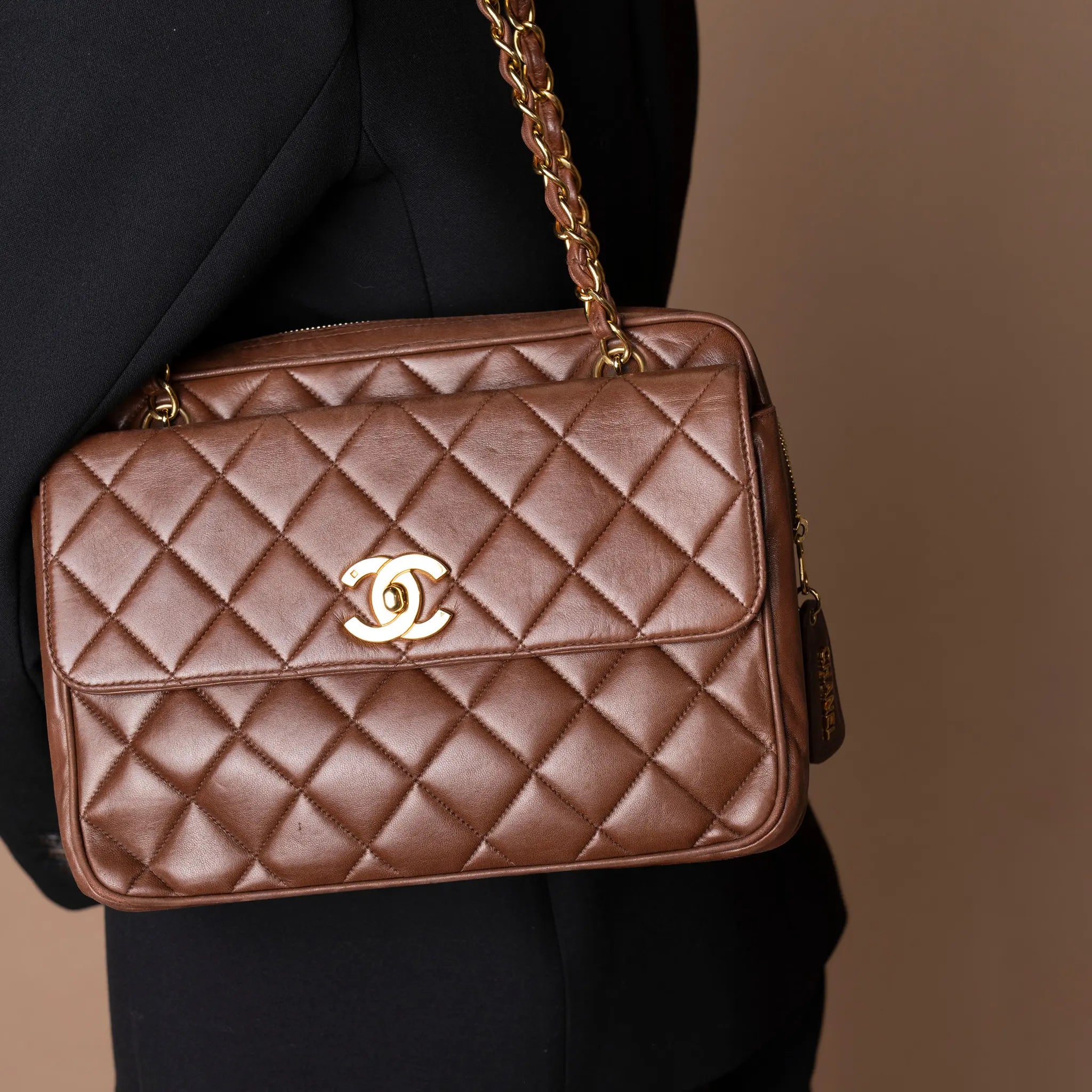 Chanel CC Quilted Lambskin Front Pocket Shoulder Bag — Additional View