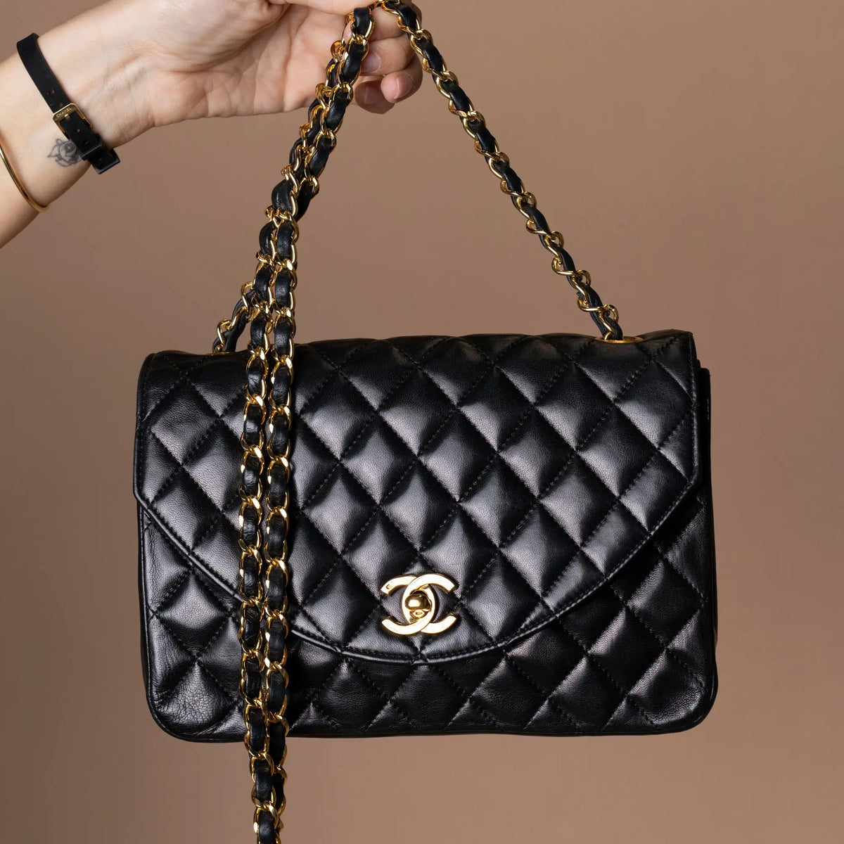 Chanel CC Quilted Lambskin Round Flap — Featured Image