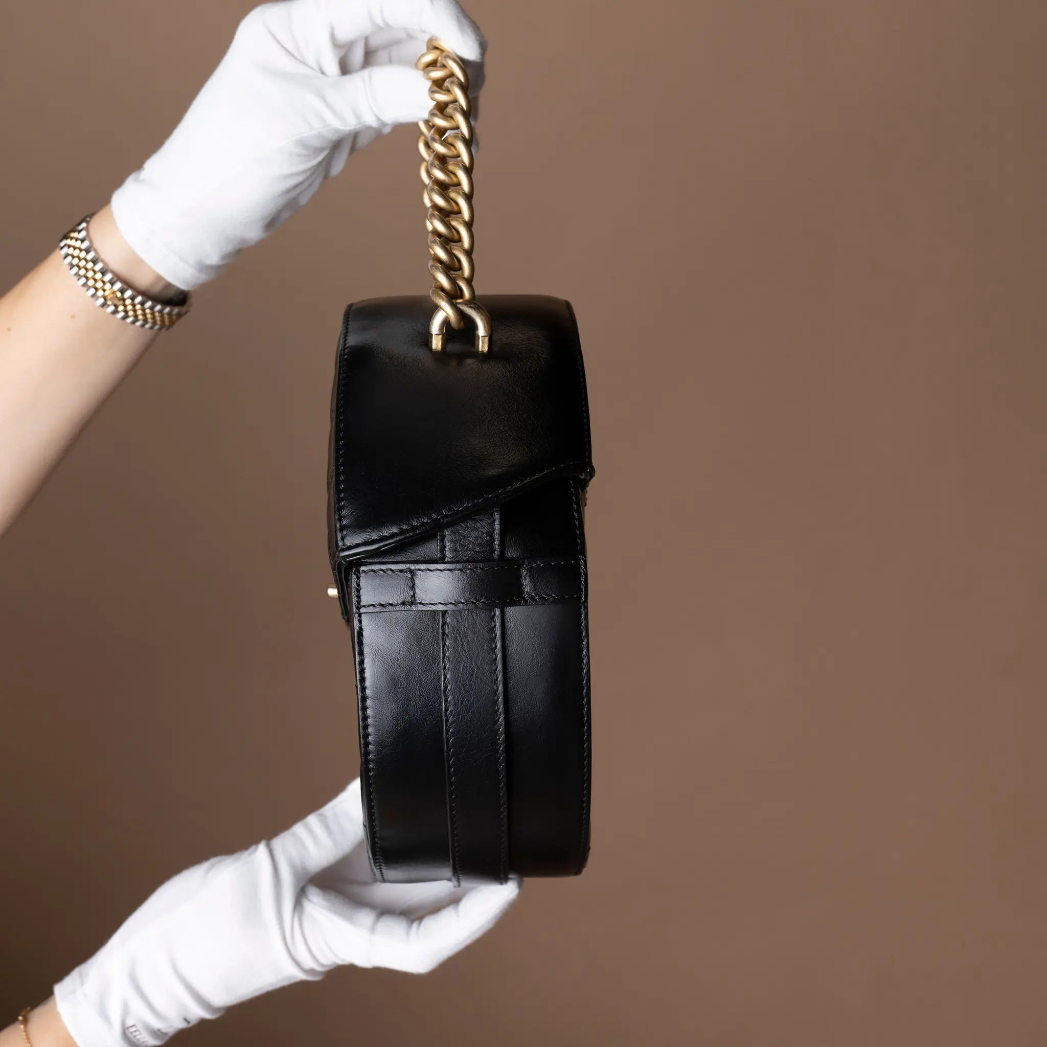 Chanel CC Quilted Lambskin Round Flap — Front View