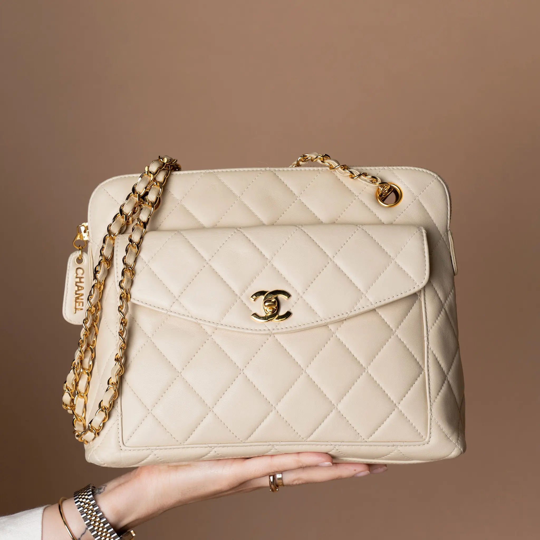 Chanel CC Quilted Lambskin Shoulder Bag — Featured Image