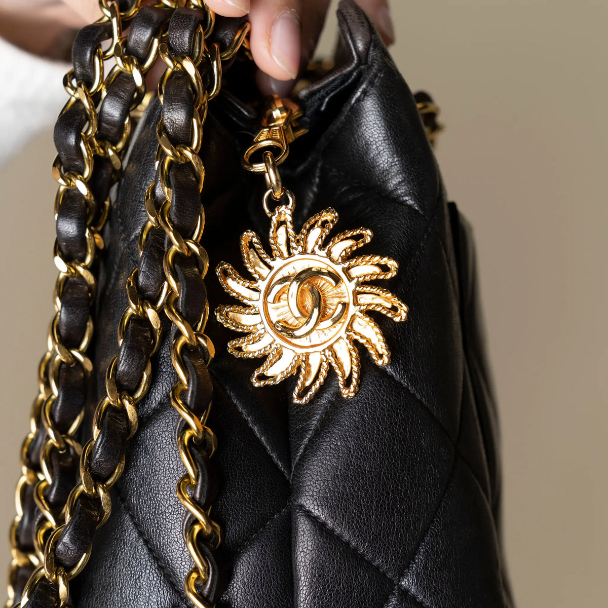 Chanel CC Quilted Lambskin Shoulder Bag — Back View
