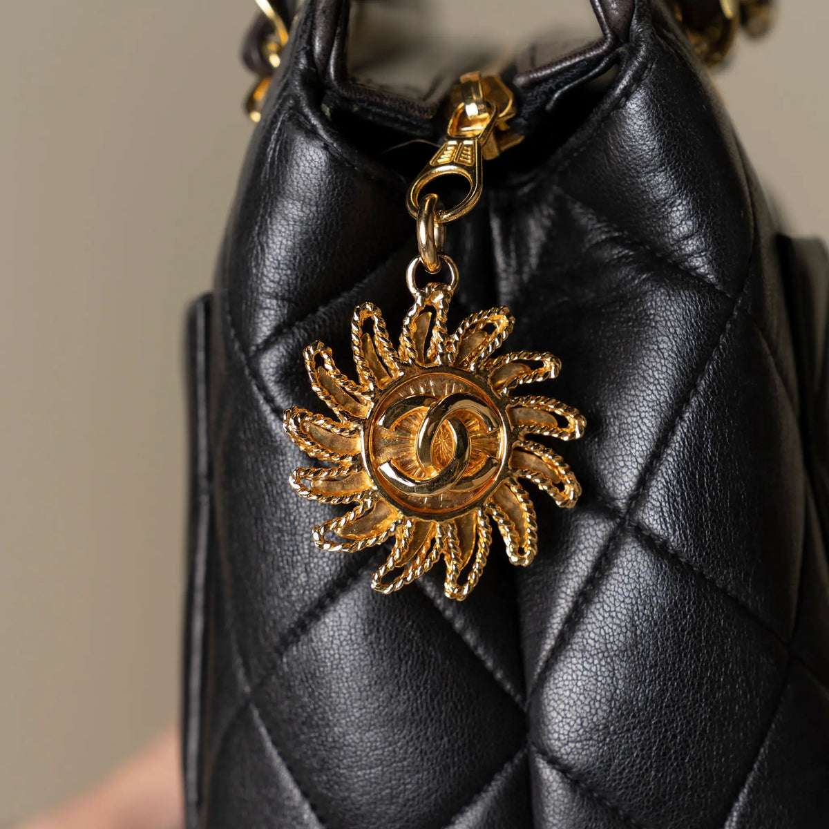 Chanel CC Quilted Lambskin Shoulder Bag — Interior Detail