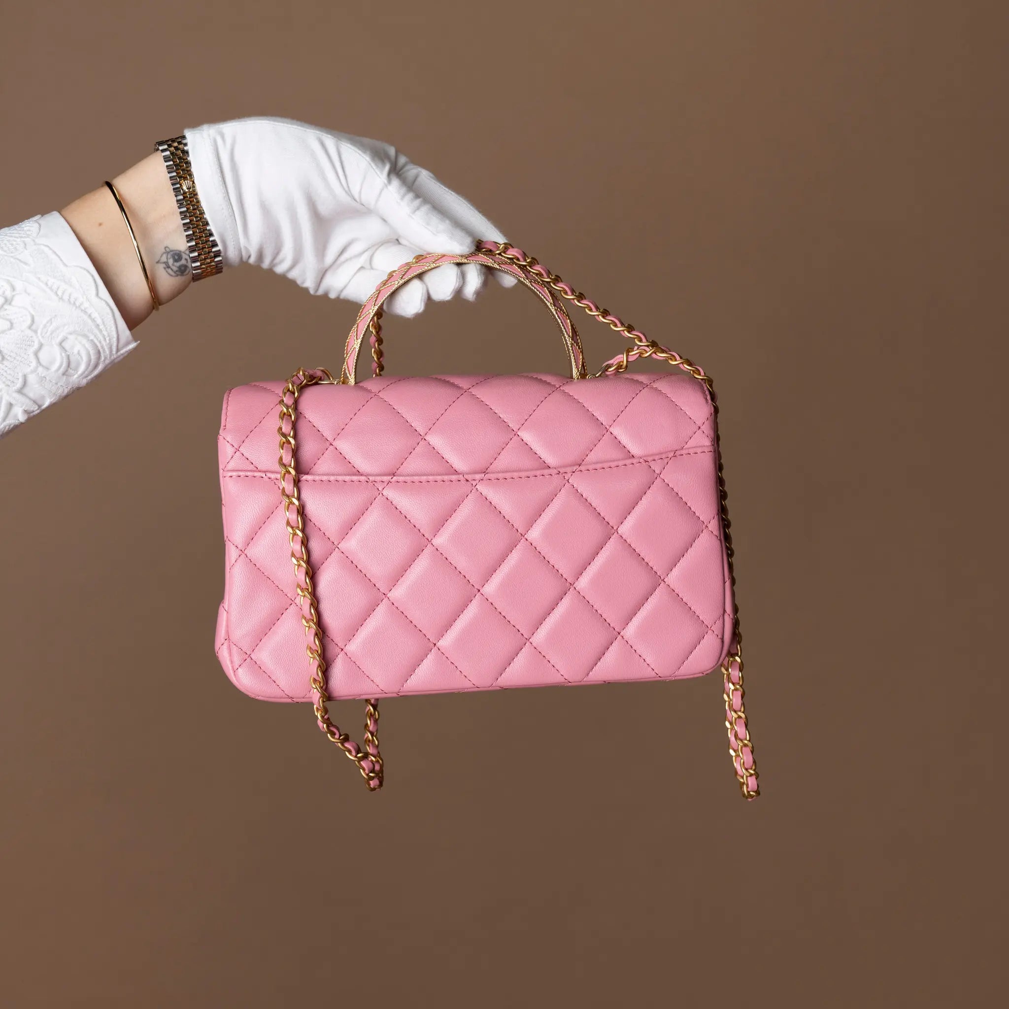 Chanel CC Quilted Lambskin Top Handle Flap — Additional View