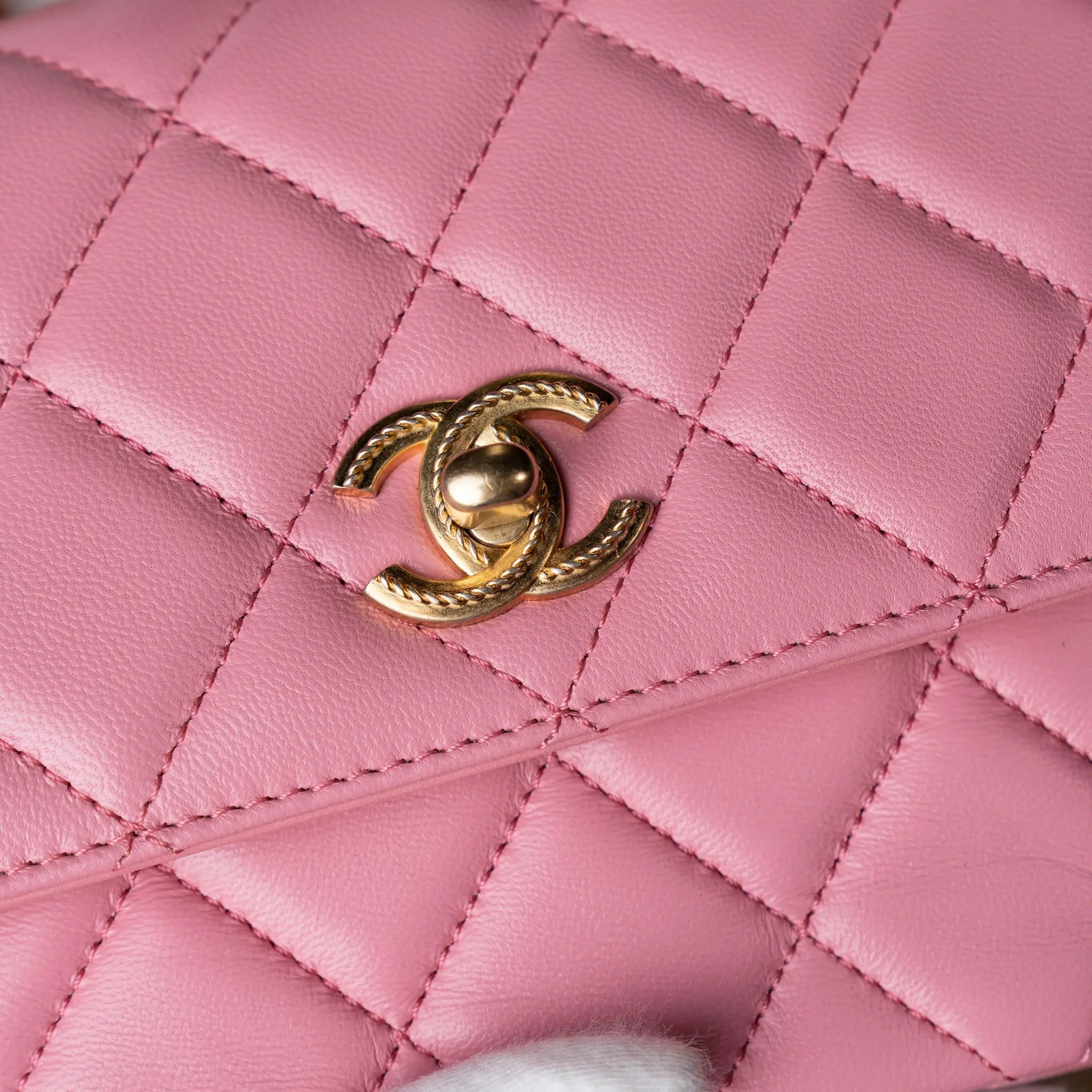 Chanel CC Quilted Lambskin Top Handle Flap — Additional View
