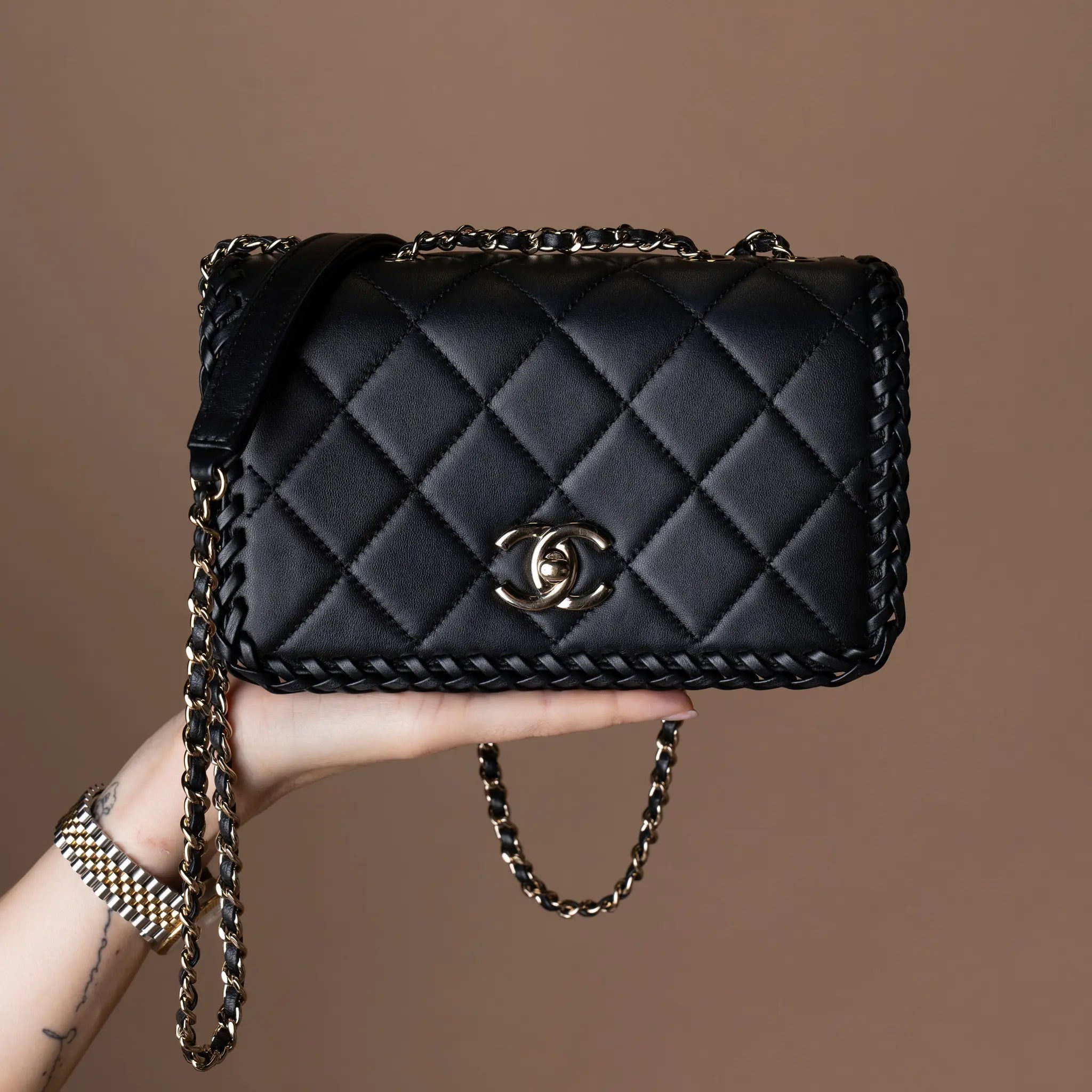 Chanel CC Quilted Lambskin Whipstitch Full Flap — Featured Image