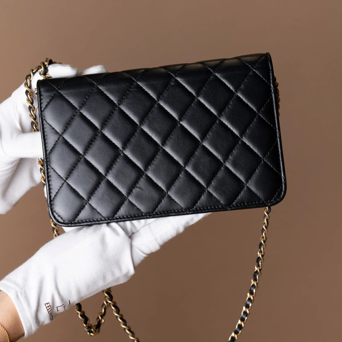 Chanel CC Quilted Studded Lambskin 18K Lucky Charms Wallet On Chain — Front View