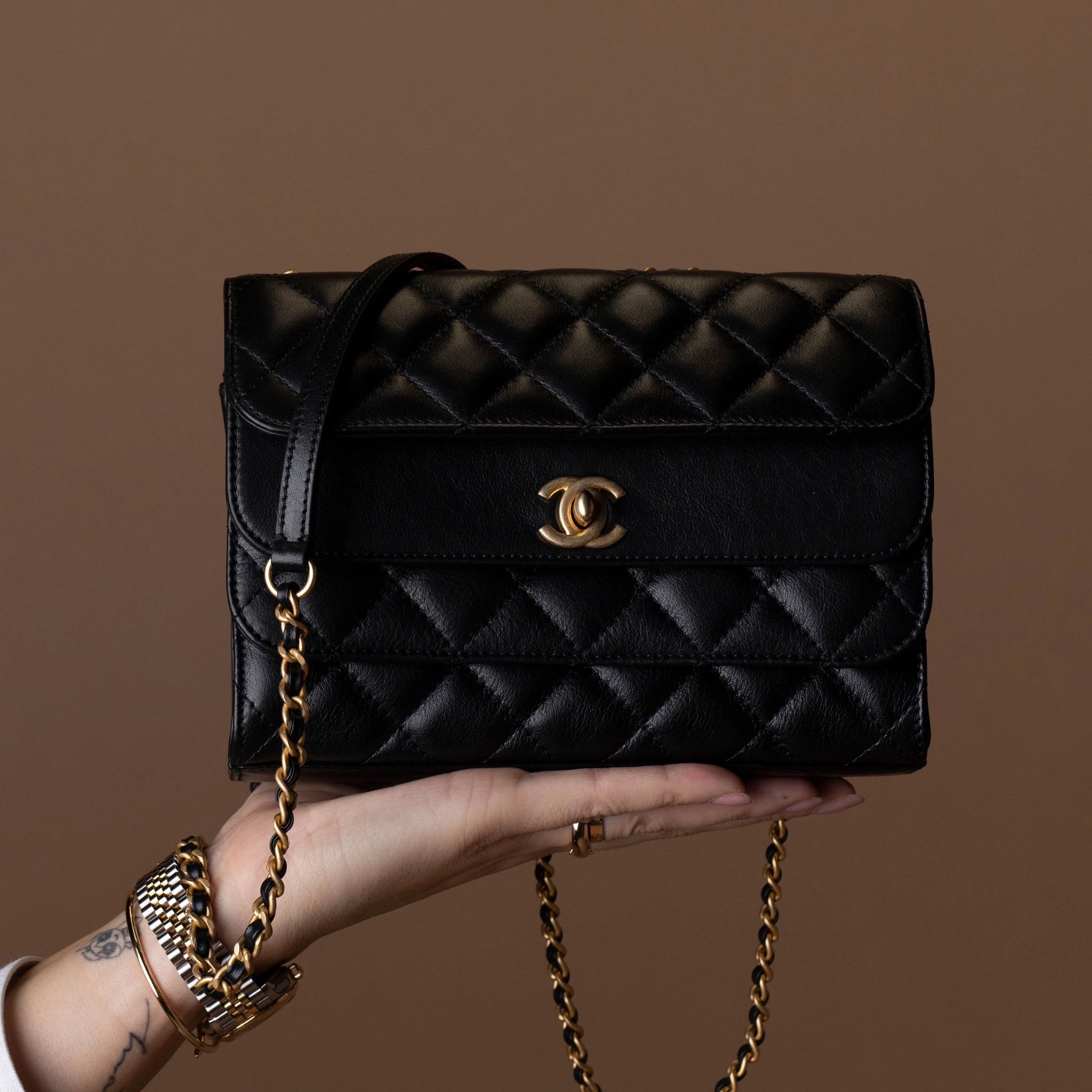 Chanel CC Quilted Triple Flap