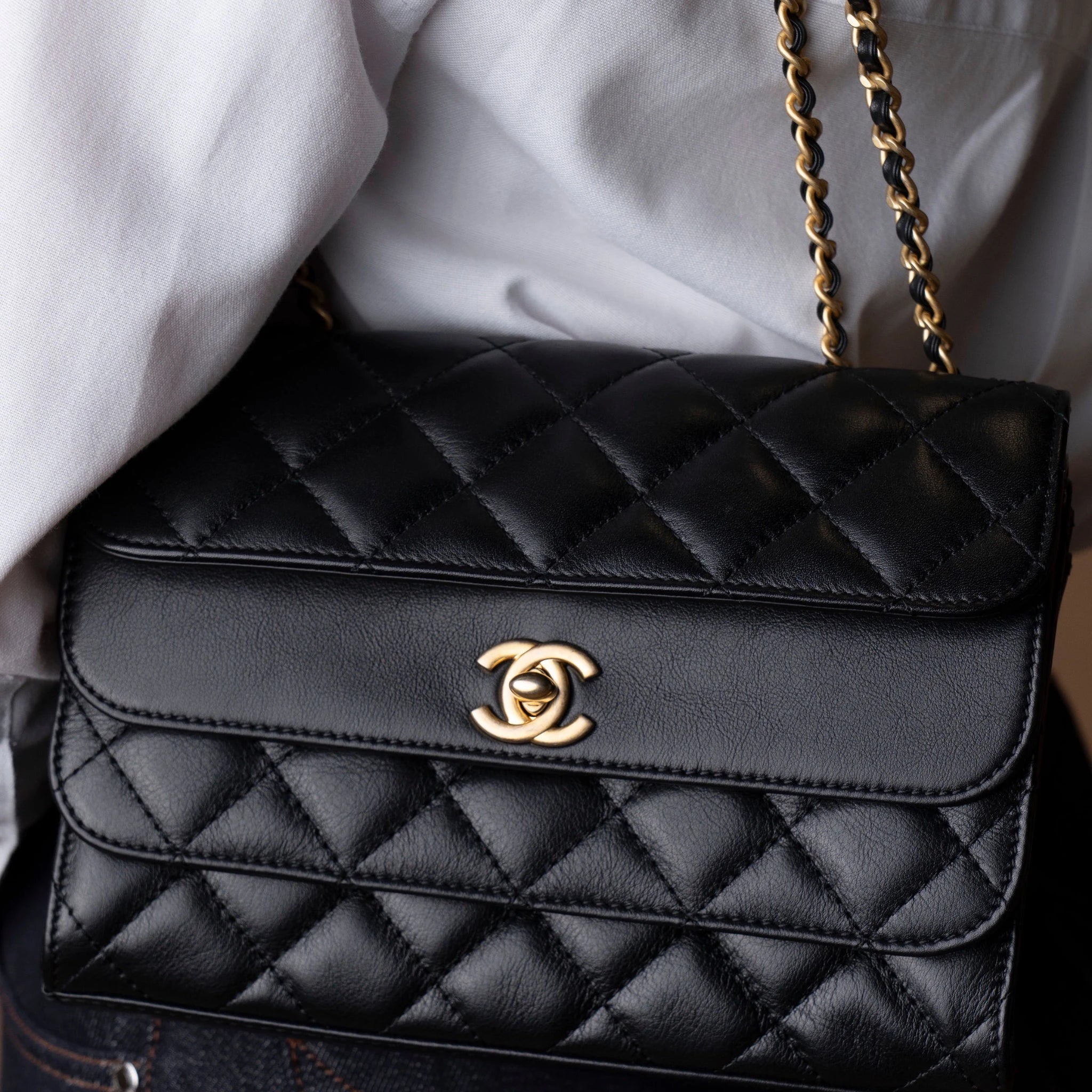 Chanel CC Quilted Triple Flap