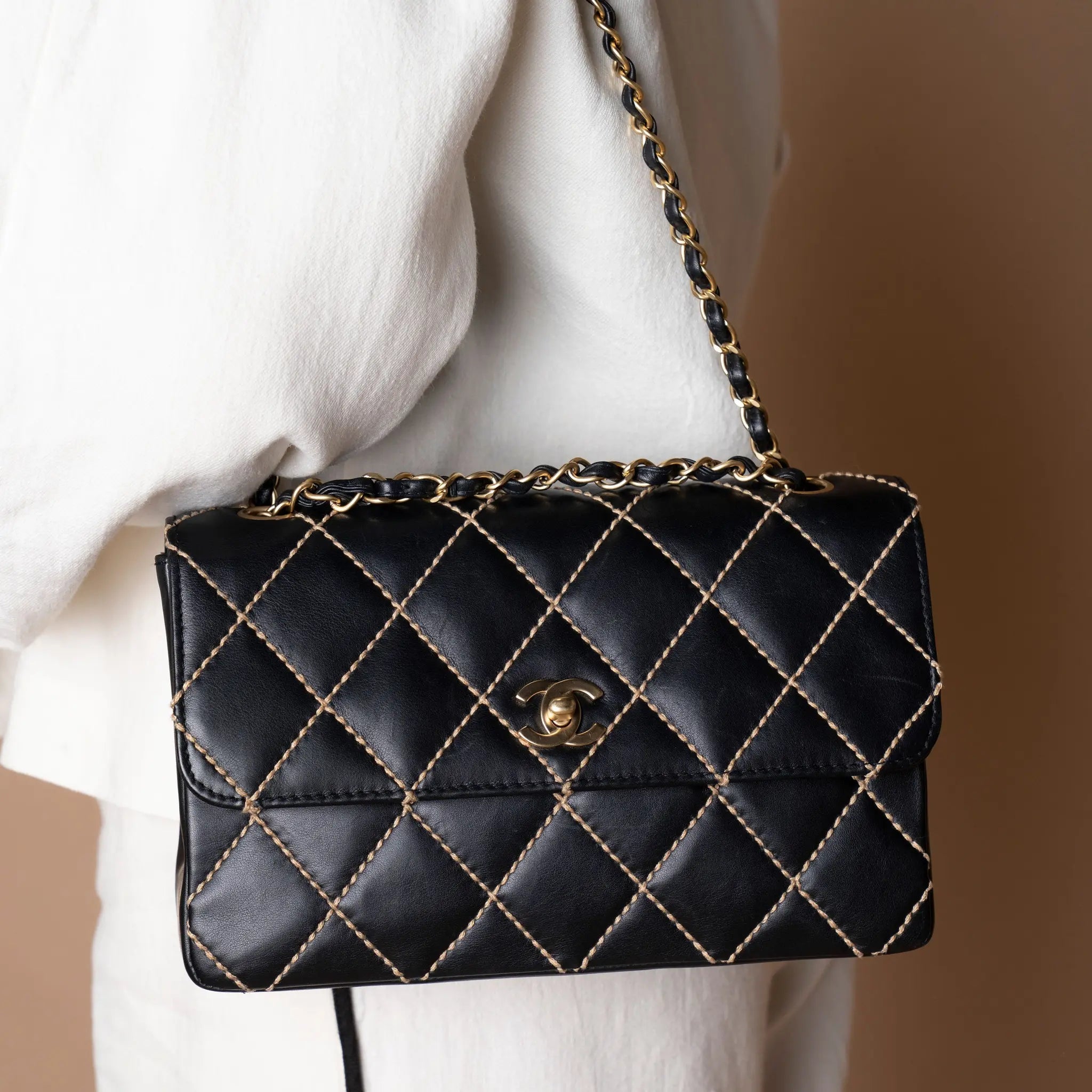 Chanel CC Wild Stitch Lambskin Flap — Featured Image
