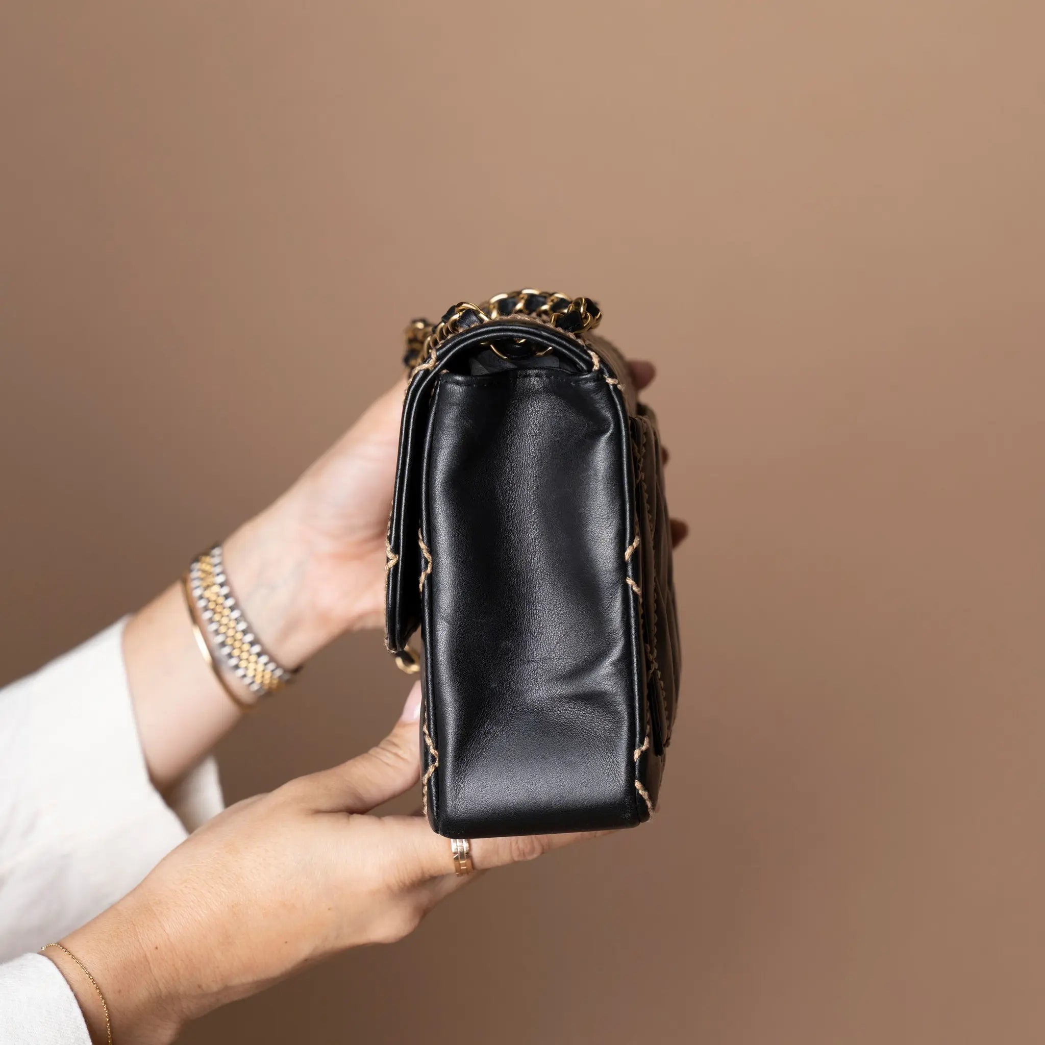 Chanel CC Wild Stitch Lambskin Flap — Interior Detail