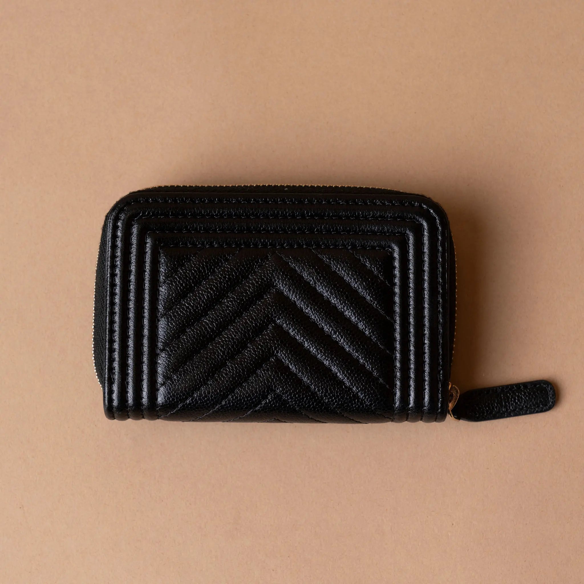 Chanel Chevron Caviar Boy Coin Pouch — Back View
