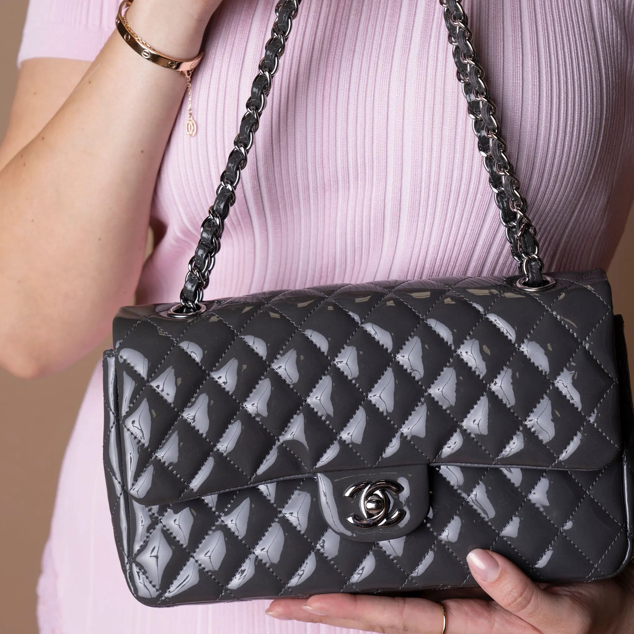 Chanel Classic Double Flap Verniz