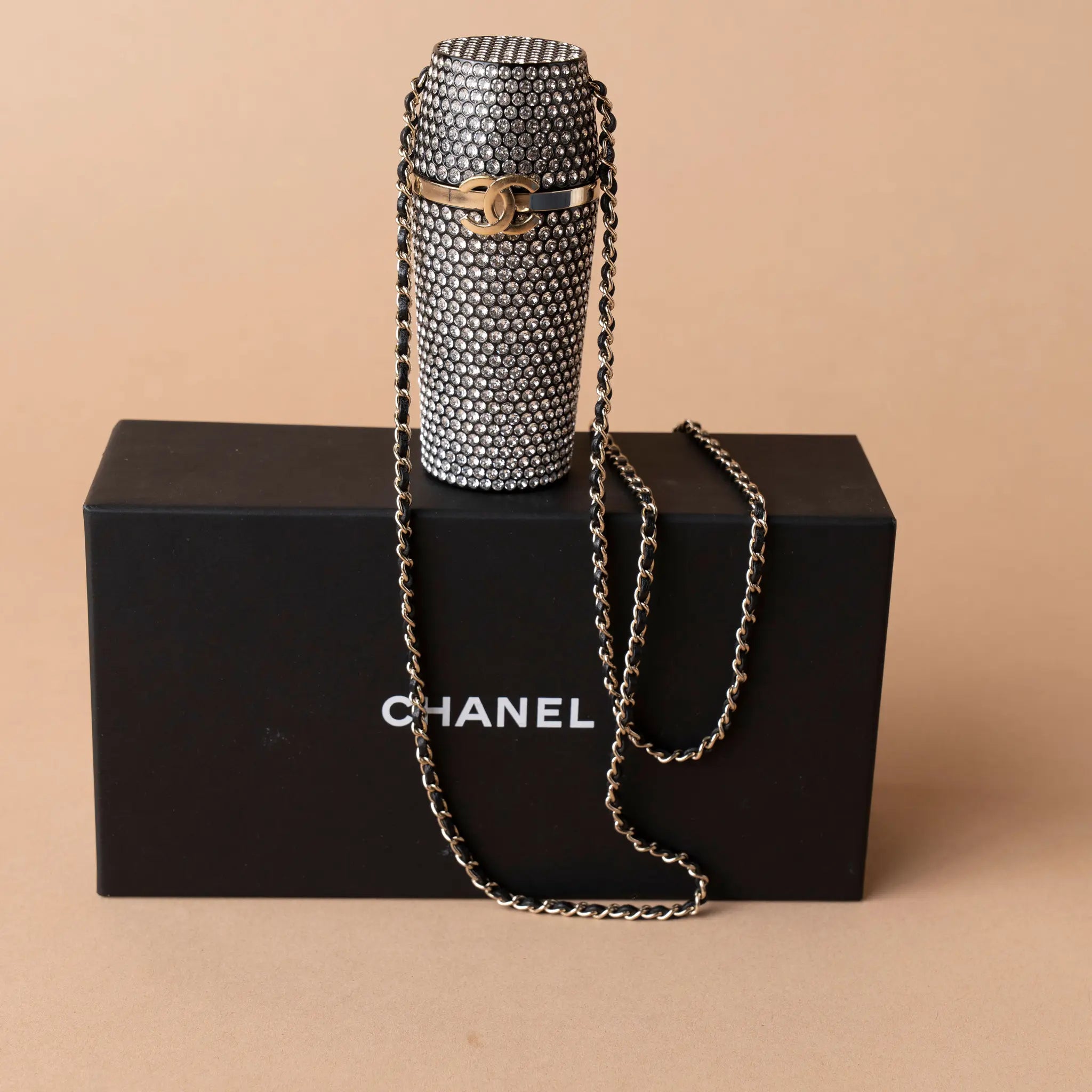 Chanel Crystal Lipstick Case on Chain — Back View