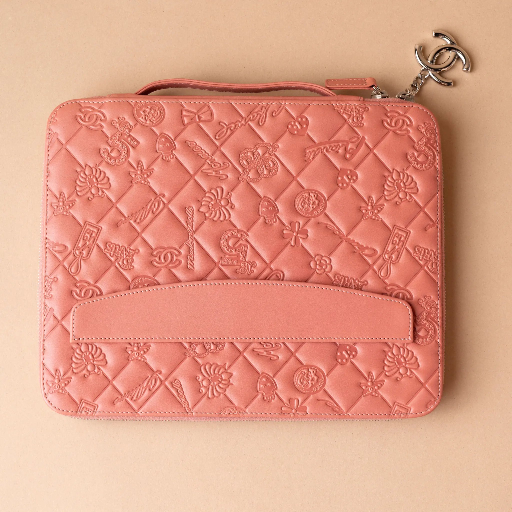 Chanel Embossed Lambskin Lucky Symbols iPad Case — Front View