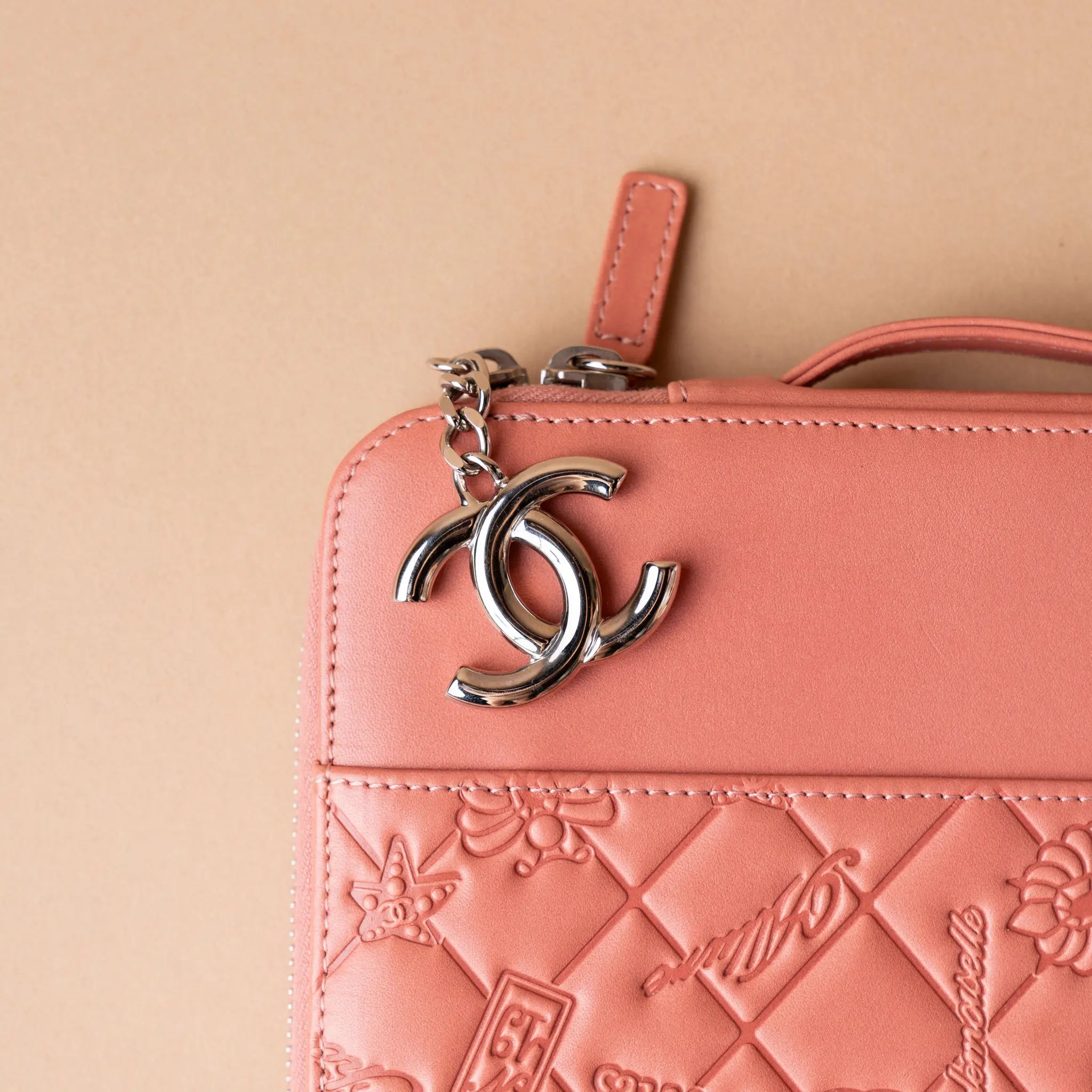 Chanel Embossed Lambskin Lucky Symbols iPad Case — Back View