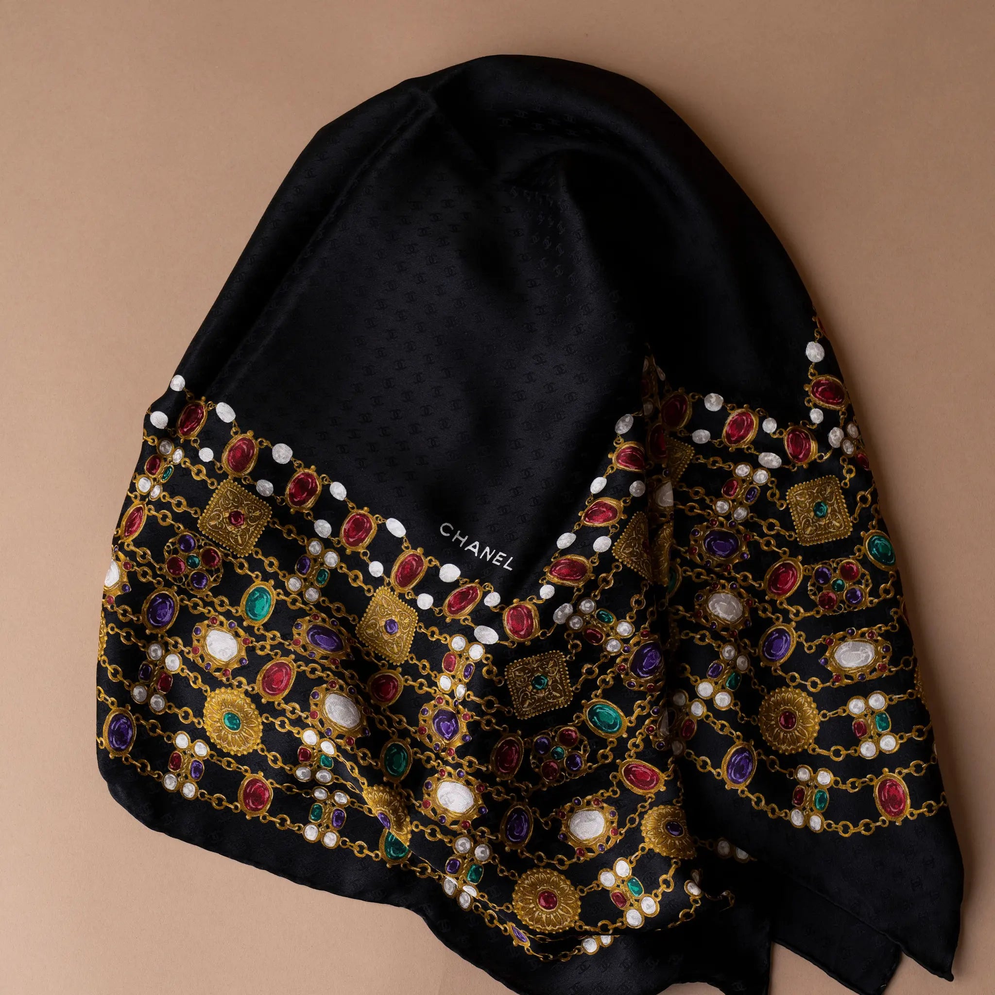 Chanel Gripoix Silk Scarf