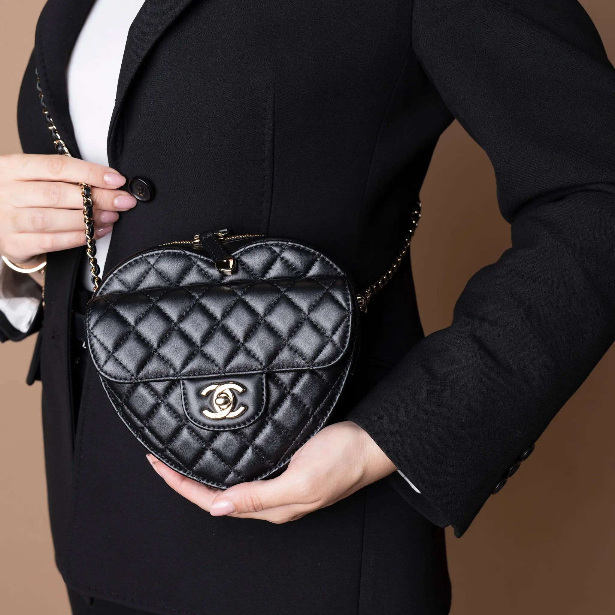 Chanel Heart Bag Black