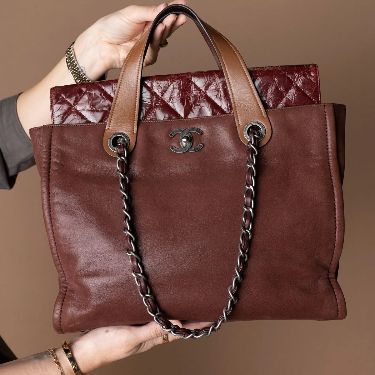 Chanel Iridescent Calfskin In The Mix Portobello Soft Tote — Interior Detail
