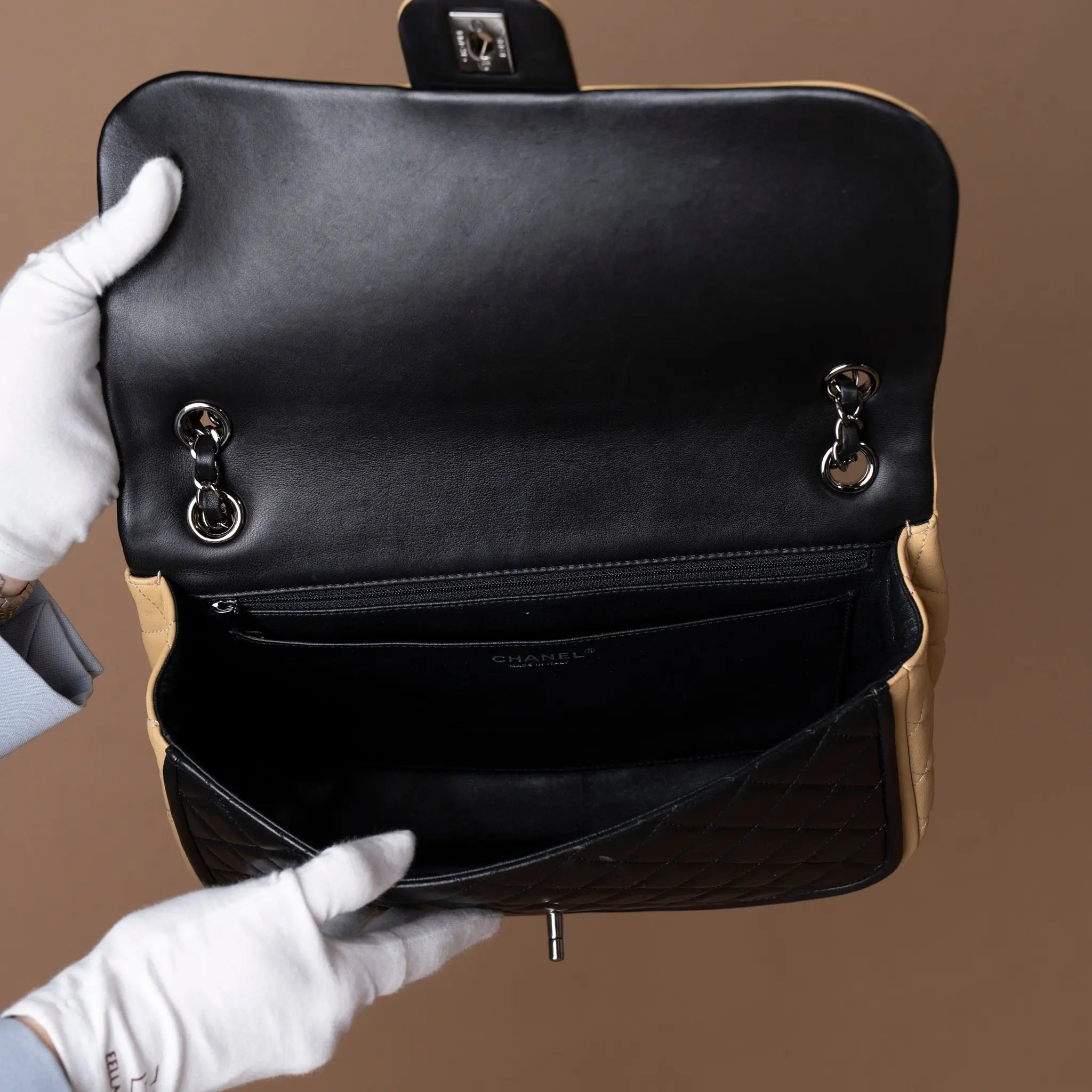Chanel Jumbo Classic Bicolor Lambskin Twist Flap — Back View