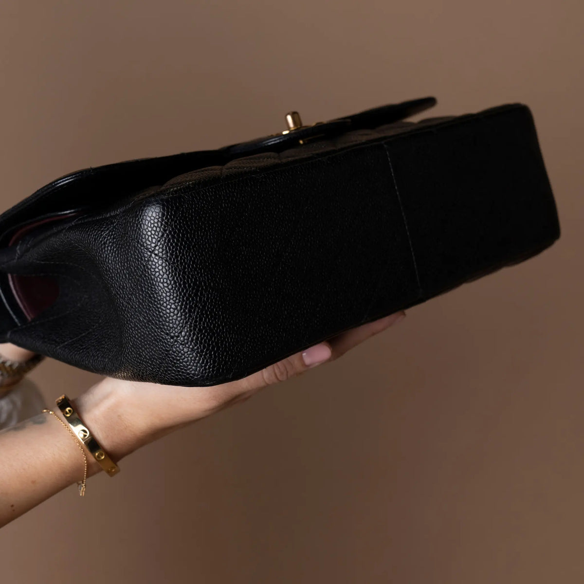 Chanel Jumbo Classic Caviar Double Flap — Detail View