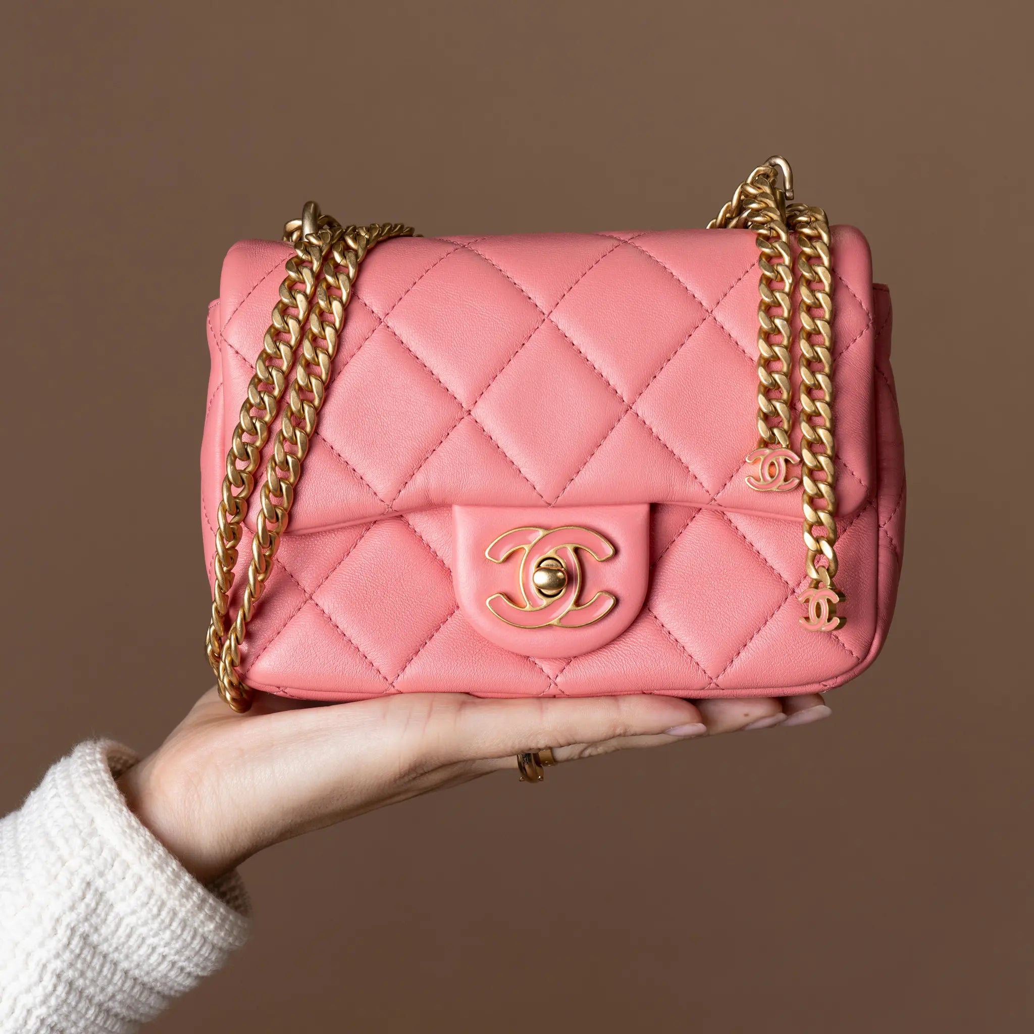 Chanel Lambskin Mini Flap Bag — Front View