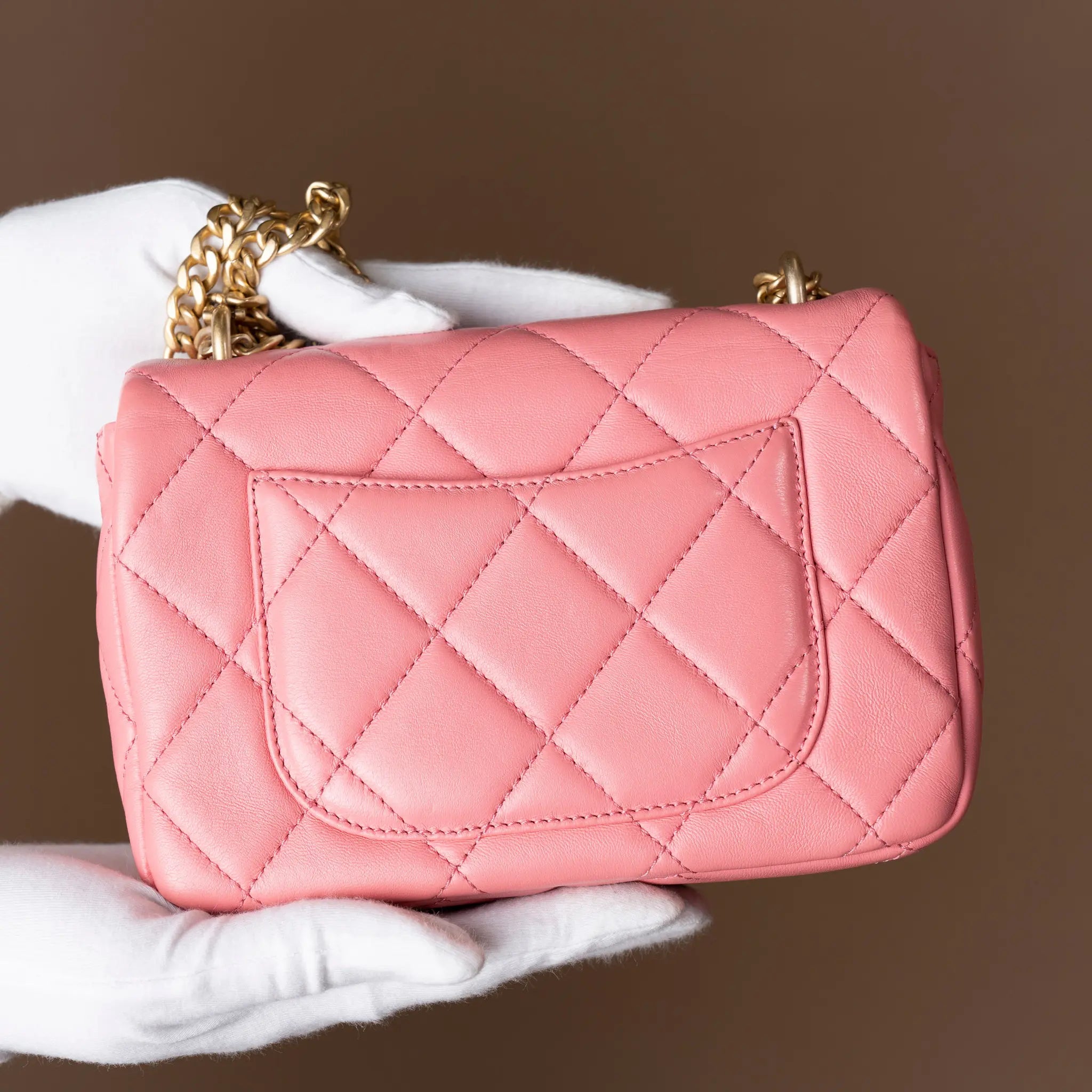 Chanel Lambskin Mini Flap Bag — Side Profile