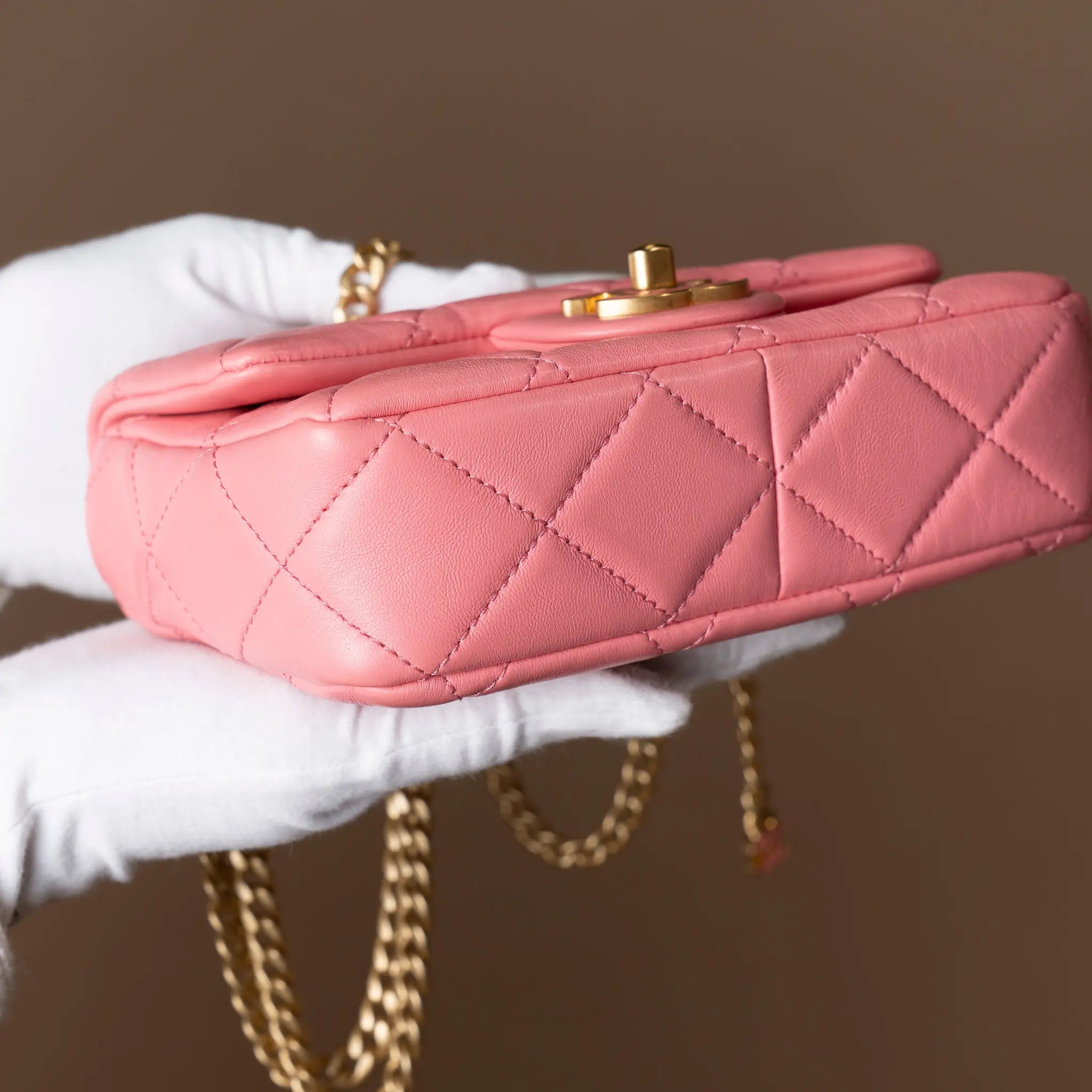 Chanel Lambskin Mini Flap Bag — Interior Detail