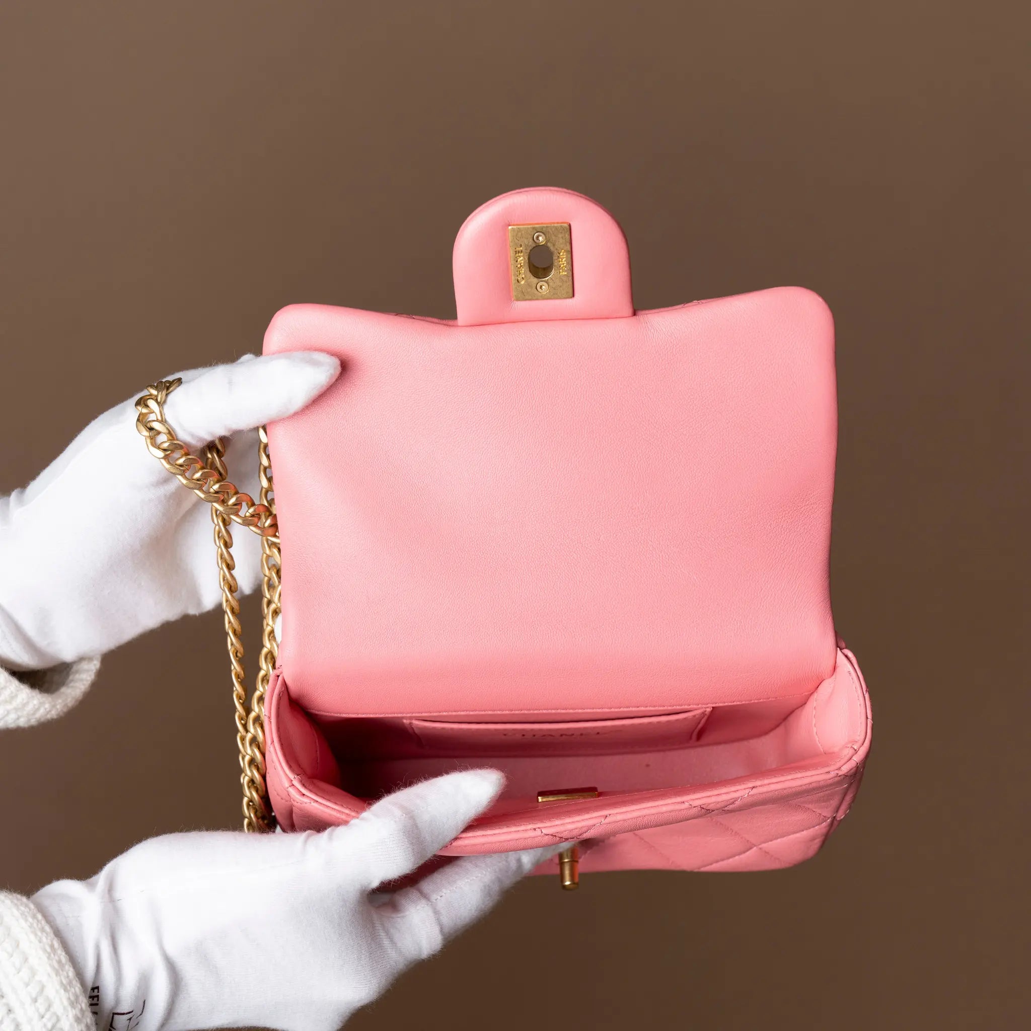 Chanel Lambskin Mini Flap Bag — Close-up Detail