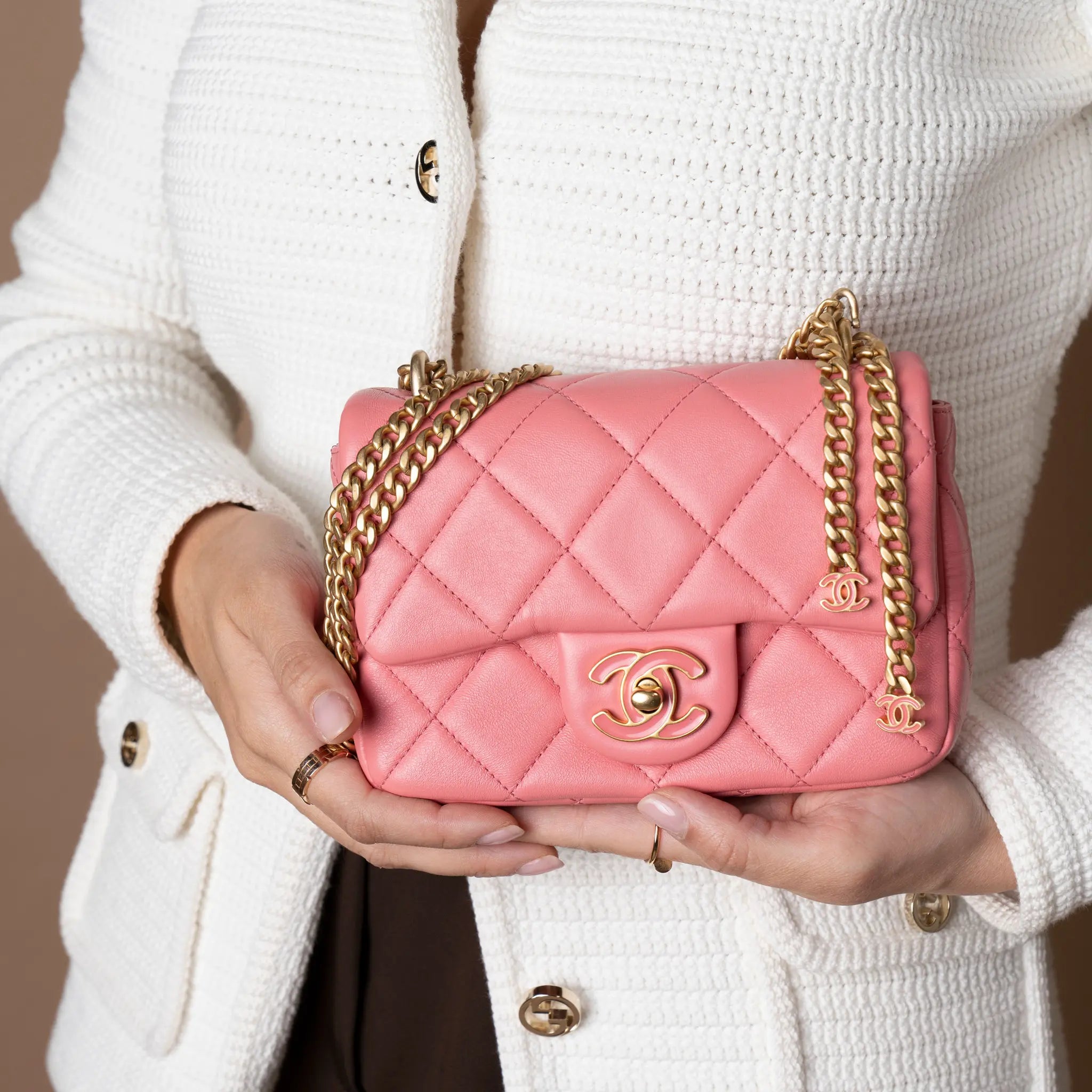 Chanel Lambskin Mini Flap Bag — Detail View