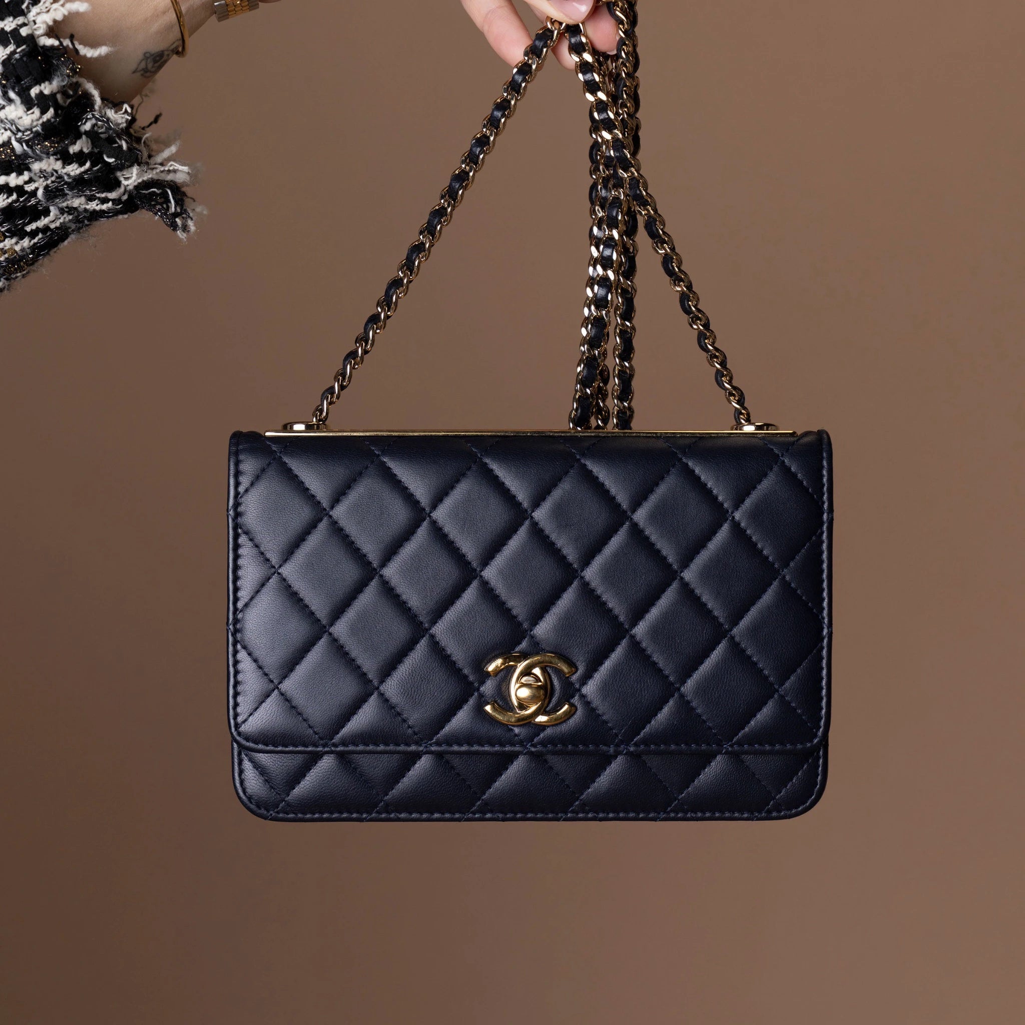 Chanel Lambskin Trendy CC Wallet On Chain