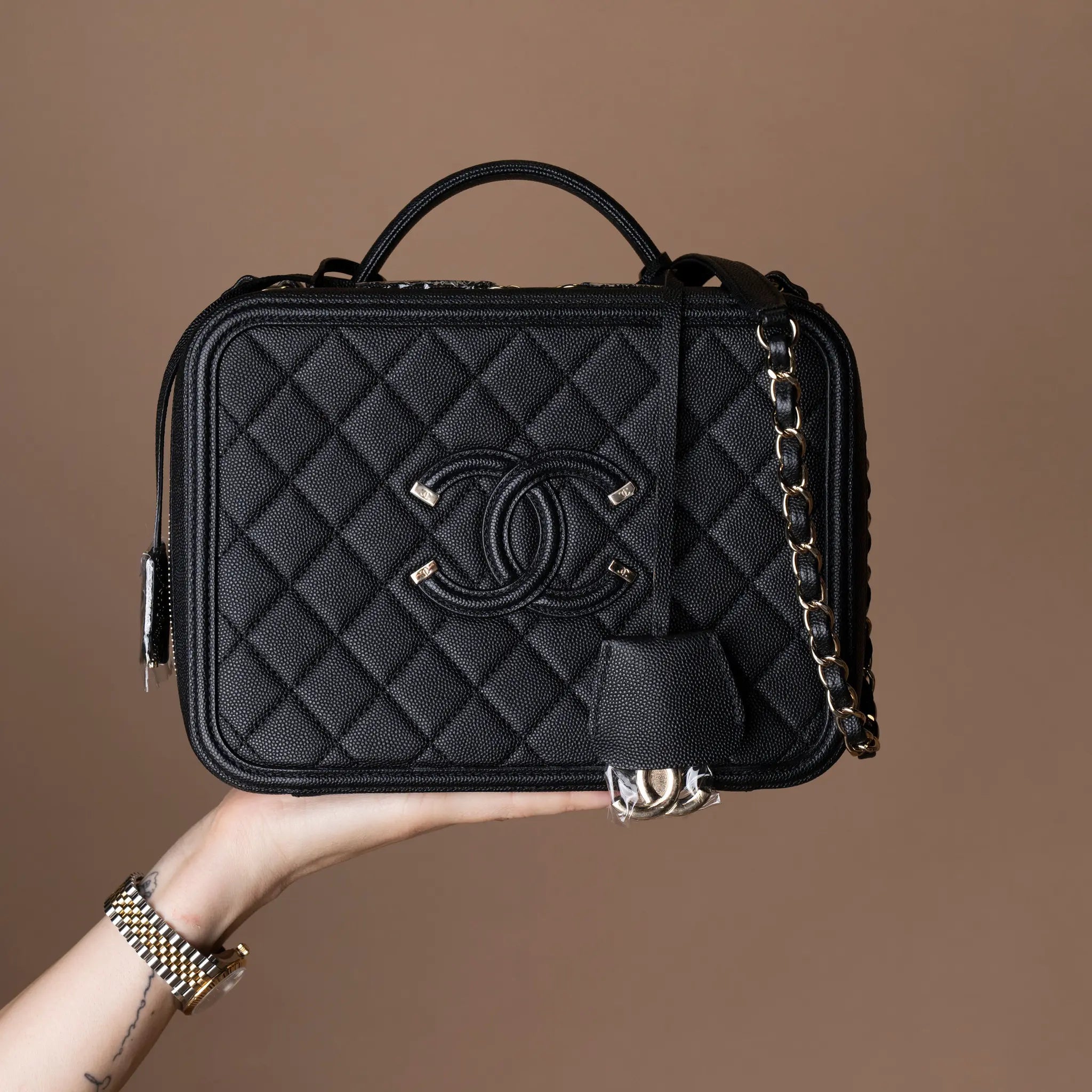 Chanel Large Caviar CC Filigree Vanity Case — Featured Image