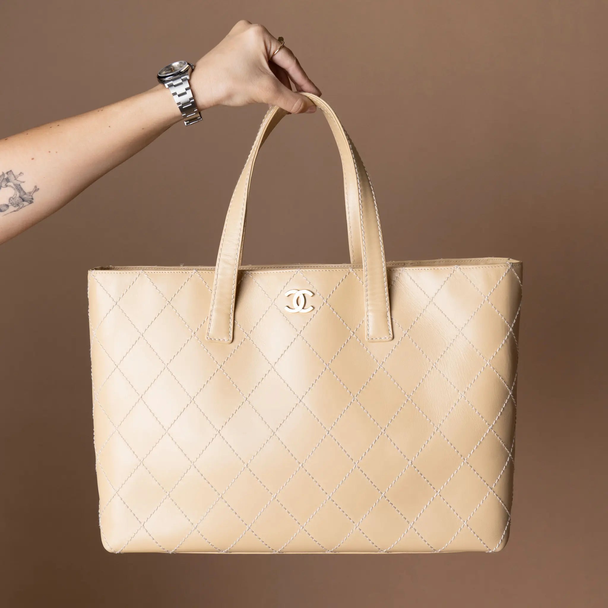 Chanel Large CC Calfskin Wild Stitch Tote — Featured Image