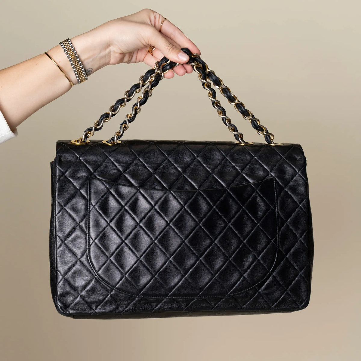 Chanel Maxi XL Classic Lambskin Single Flap — Detail View
