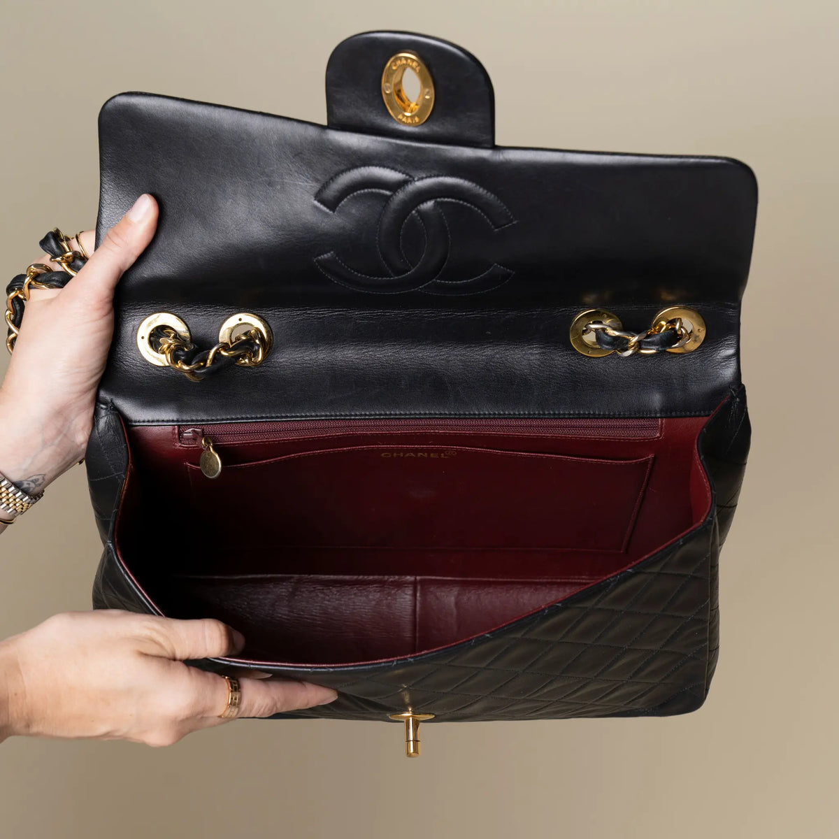 Chanel Maxi XL Classic Lambskin Single Flap — Front View
