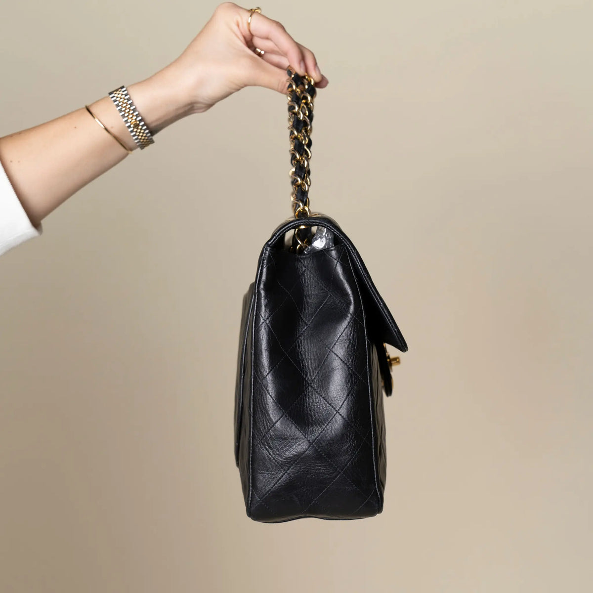Chanel Maxi XL Classic Lambskin Single Flap — Detail View