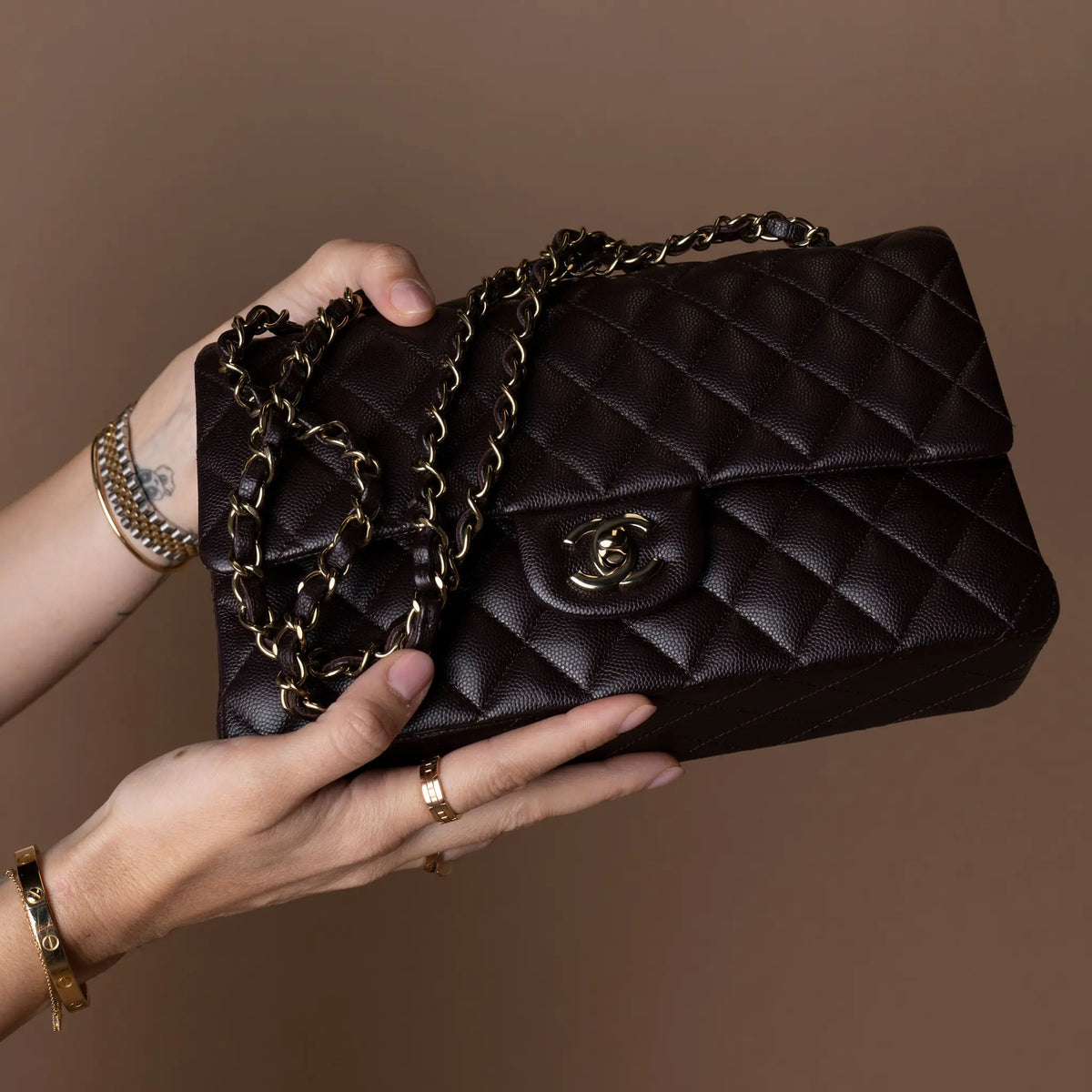 Chanel Medium Classic Caviar Double Flap — Detail View