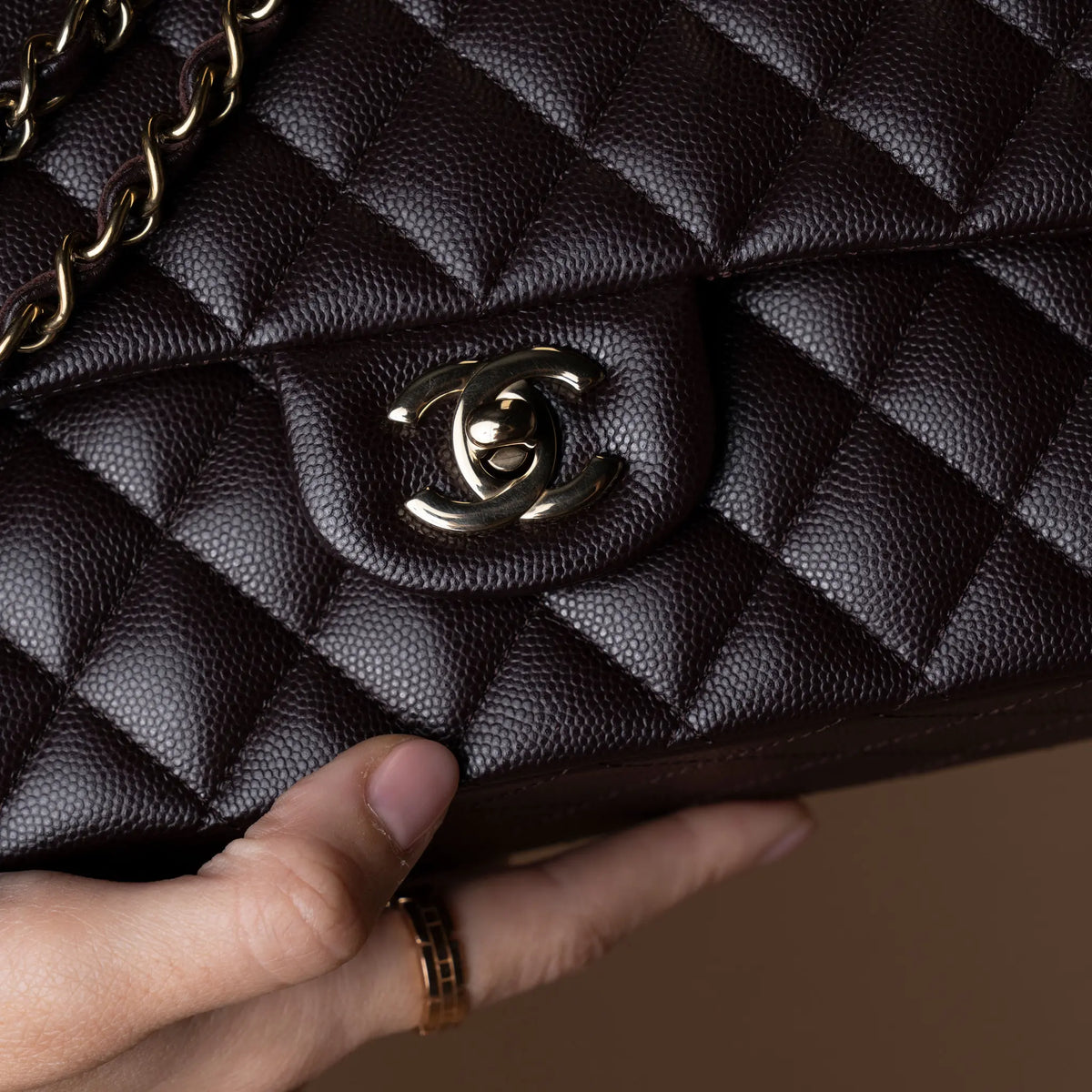 Chanel Medium Classic Caviar Double Flap — Detail View
