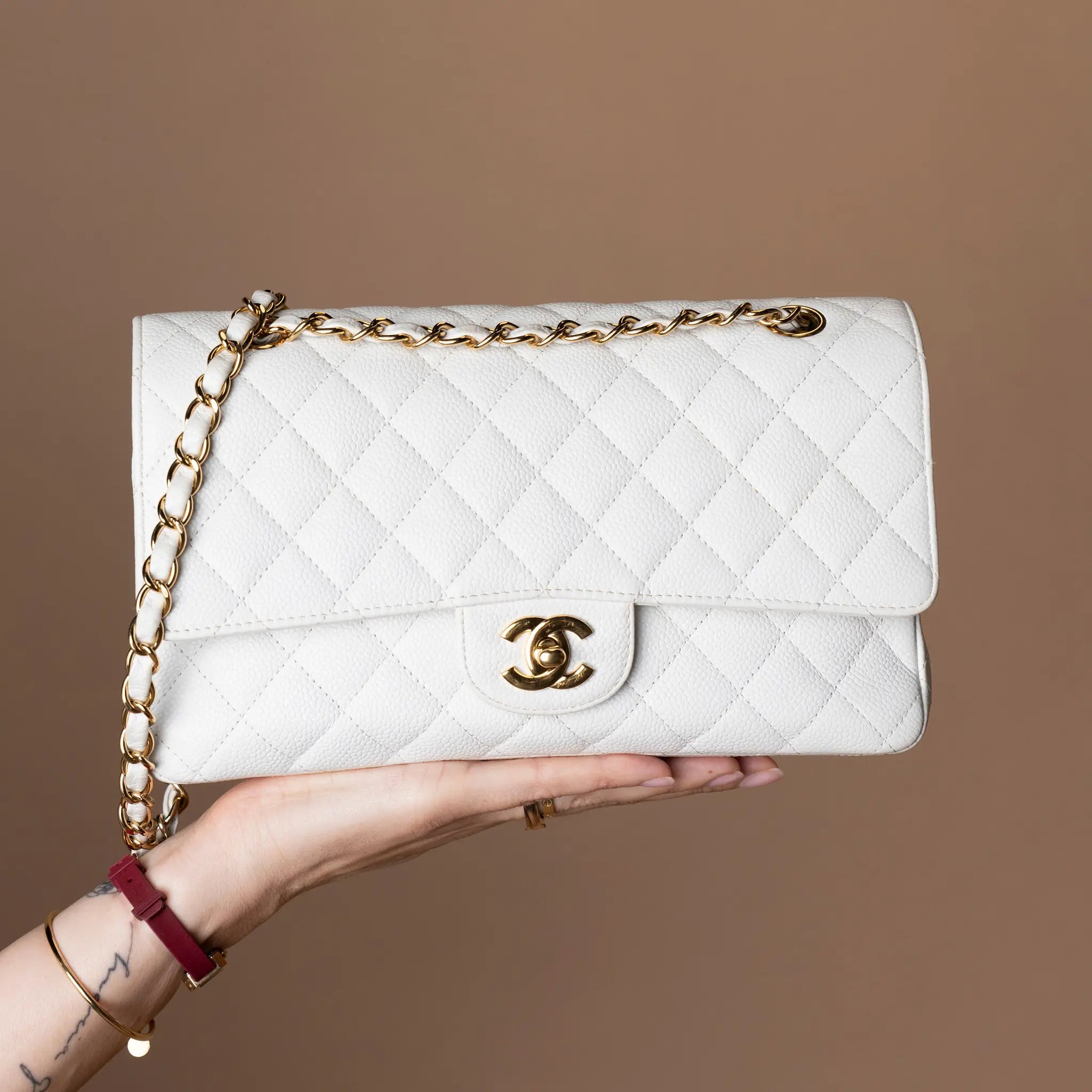 Chanel Medium Classic Caviar Double Flap — Back View