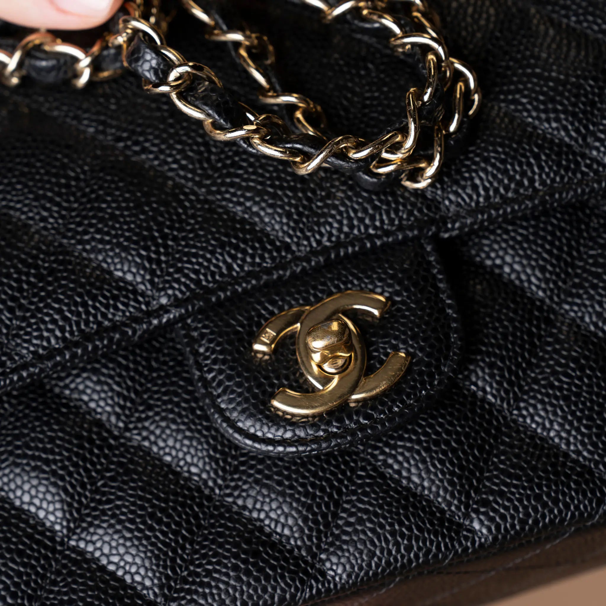 Chanel Medium Classic Caviar Double Flap — Front View