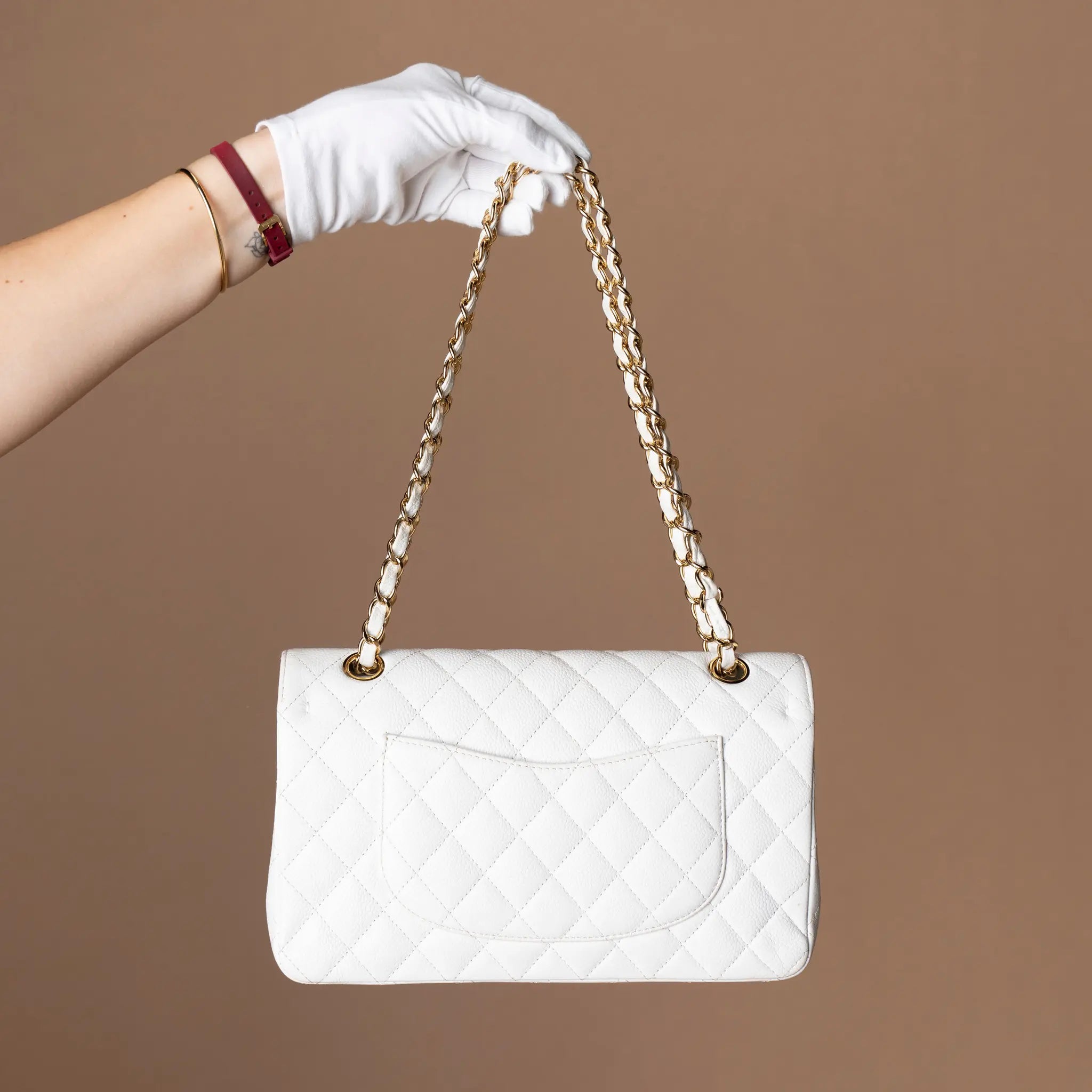 Chanel Medium Classic Caviar Double Flap — Side Profile